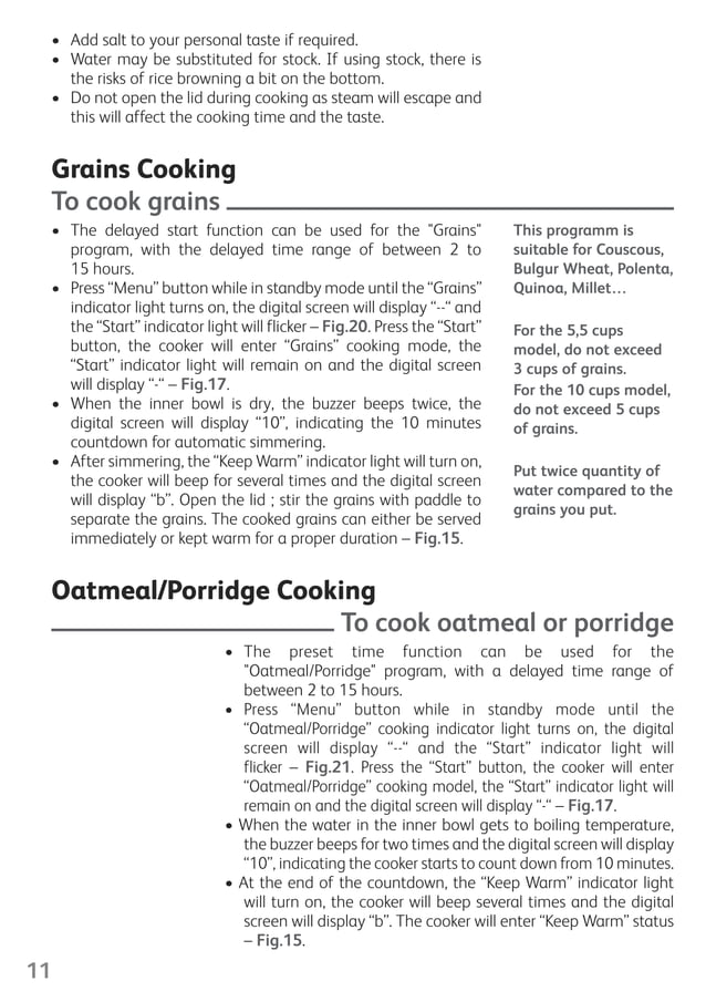 Tefal Rice Cooker 8 in 1 Manual PDF