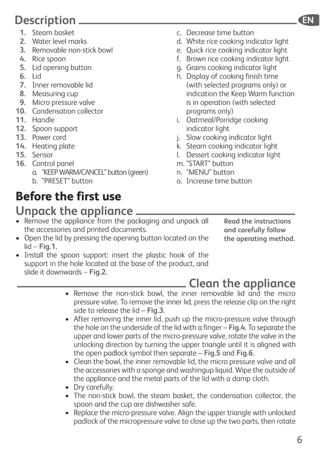 Tefal Rice Cooker 8 in 1 Manual PDF