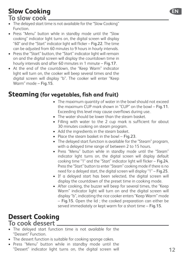 Tefal Rice Cooker 8 in 1 Manual