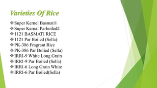 Types Of Rice In Pakistan Rice industry in pakistan | PDF