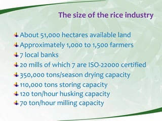 Rice production and research in Suriname