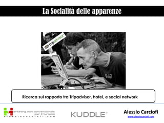 La Socialità delle apparenze Ricerca sul rapporto tra Tripadvisor, hotel, e social network Alessio Carciofi www.alessiocarciofi.com 