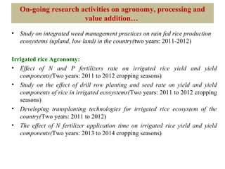 Rice research and production in ethiopia | PPT