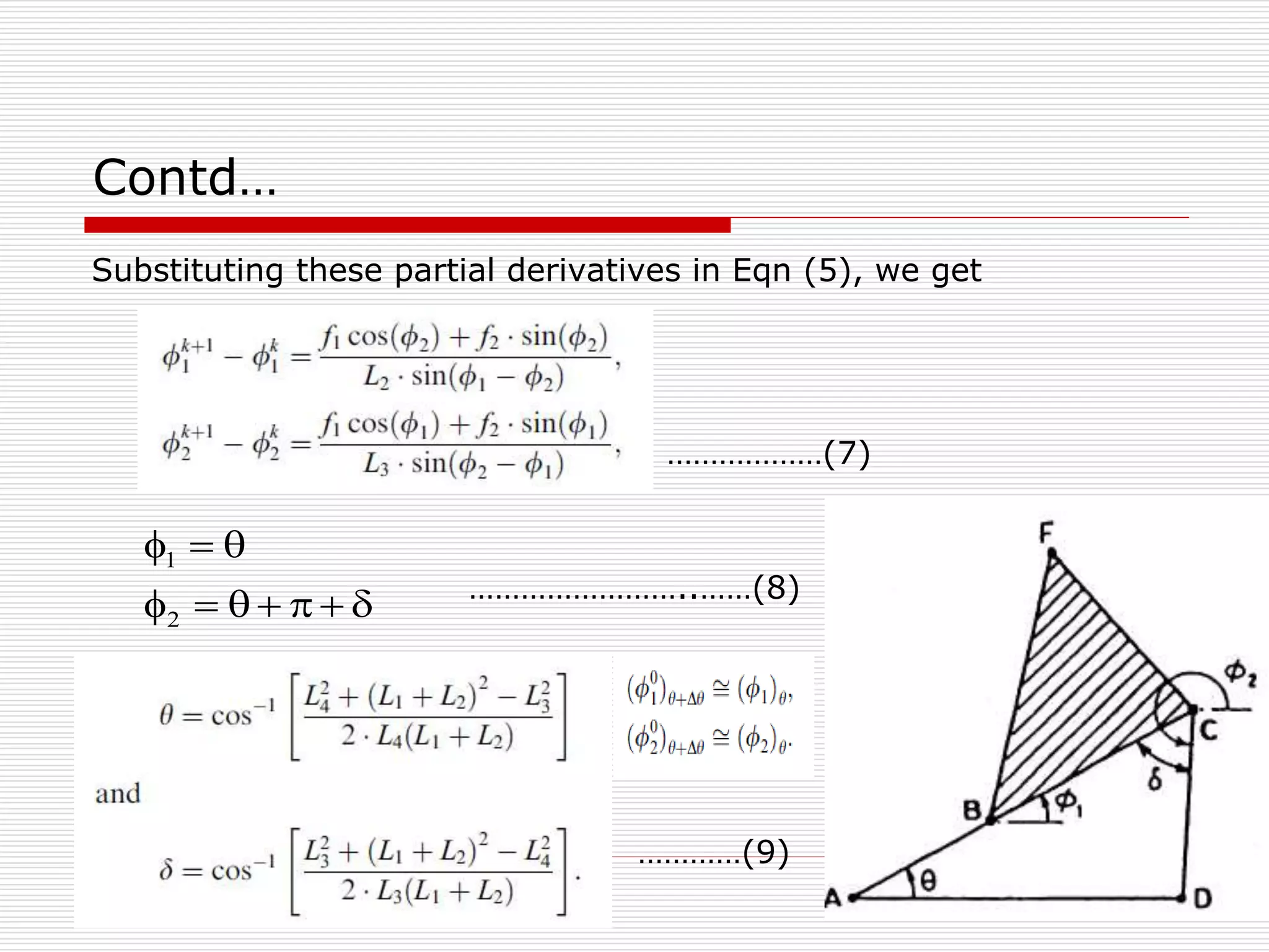 Contd… 
Substituting these partial derivatives in Eqn (5), we get 
………………(7) 
   
1 
       
2 
……………………..……(8) 
…………(9) 
 