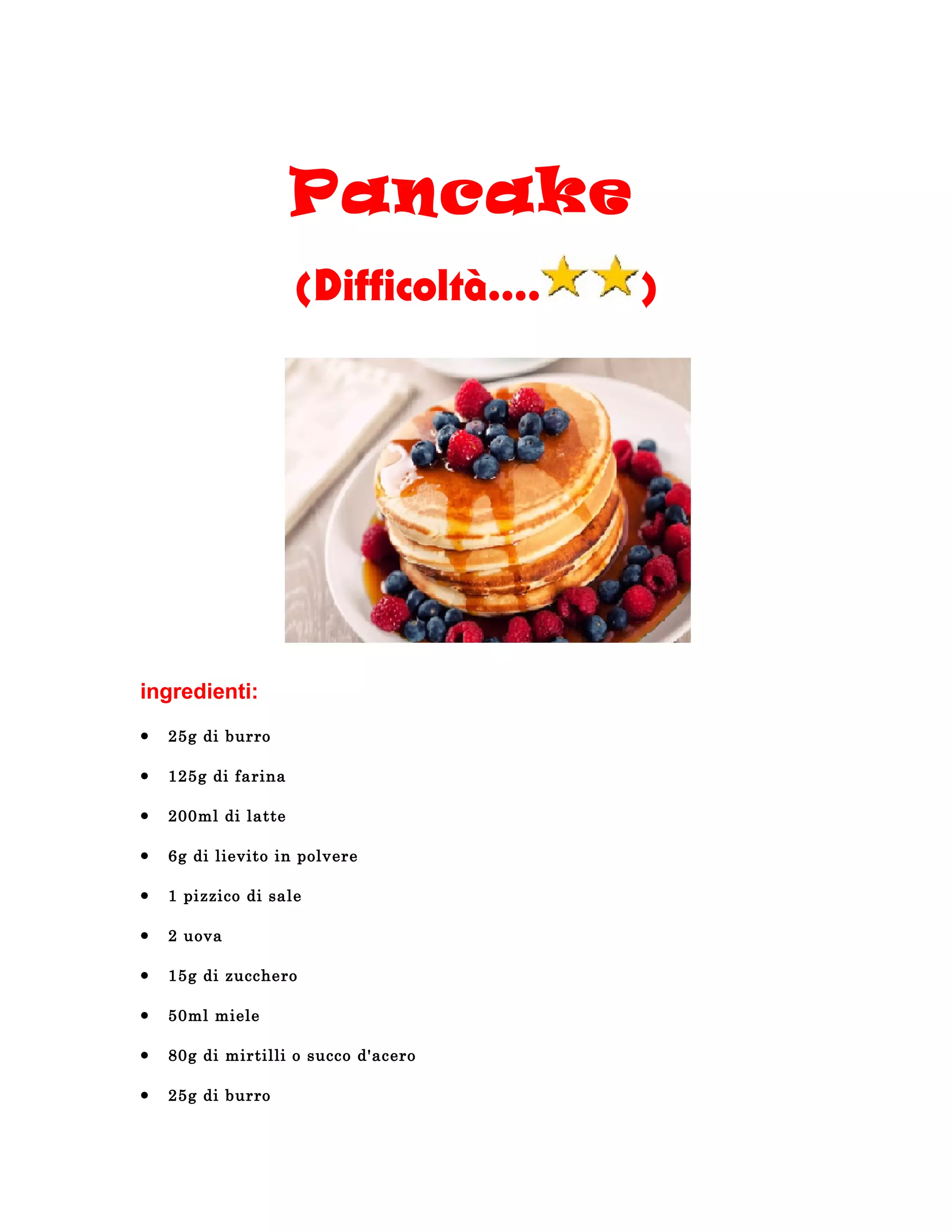 ricetta pancake soffici e veloci