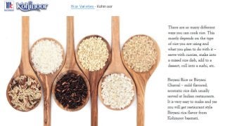 Rice Varieties - Kohinoor
 