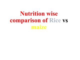 Nutritional comparison of Rice vs maize.pptx