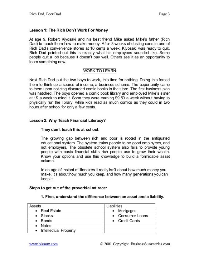 Research Papers Examples Essays Rich Dad Poor Example Of Essay Proposal also After High School Essay Rich Dadpoordadsummary Essay Examples For High School