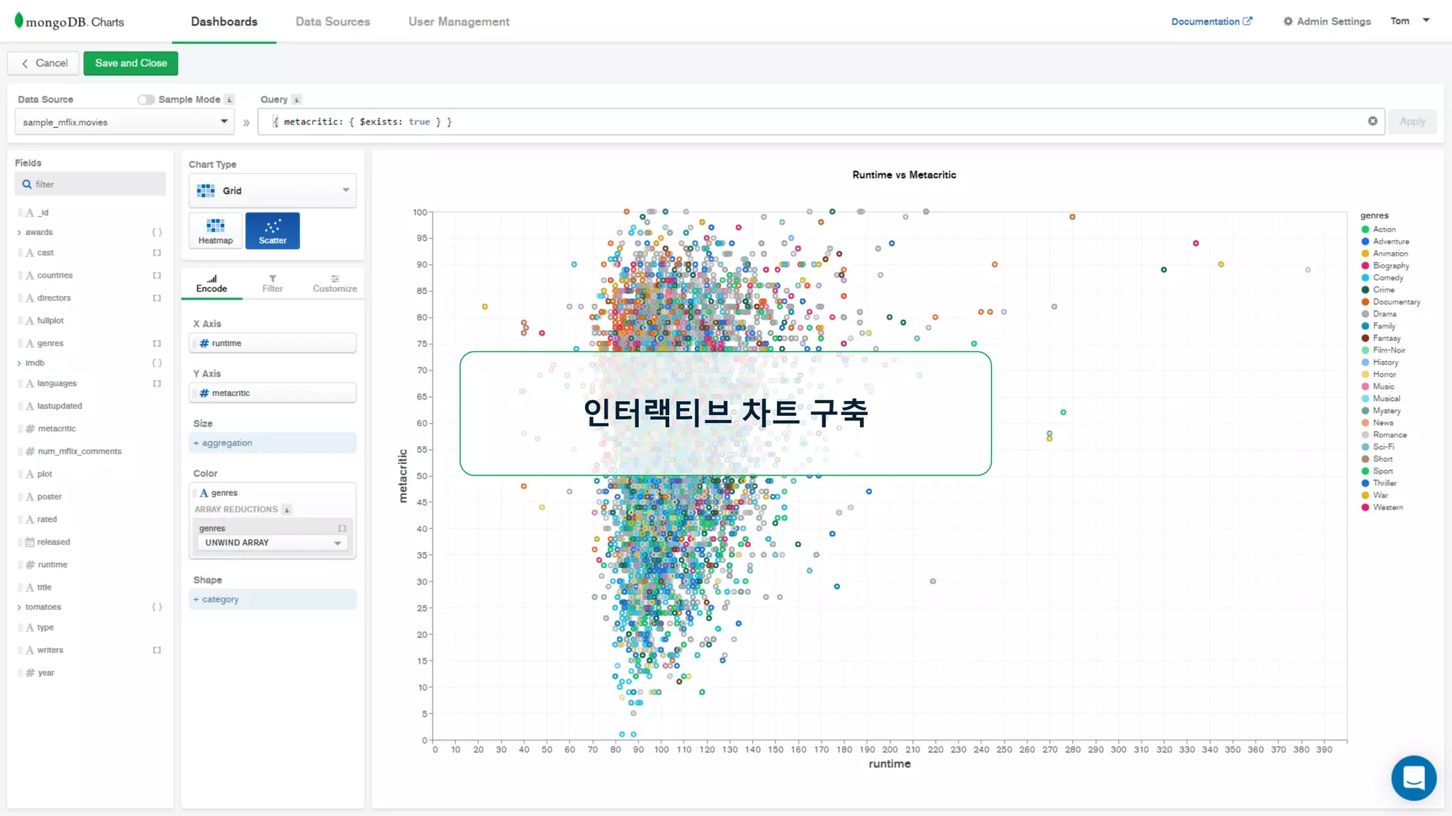 인터랙티브 차트 구축
 