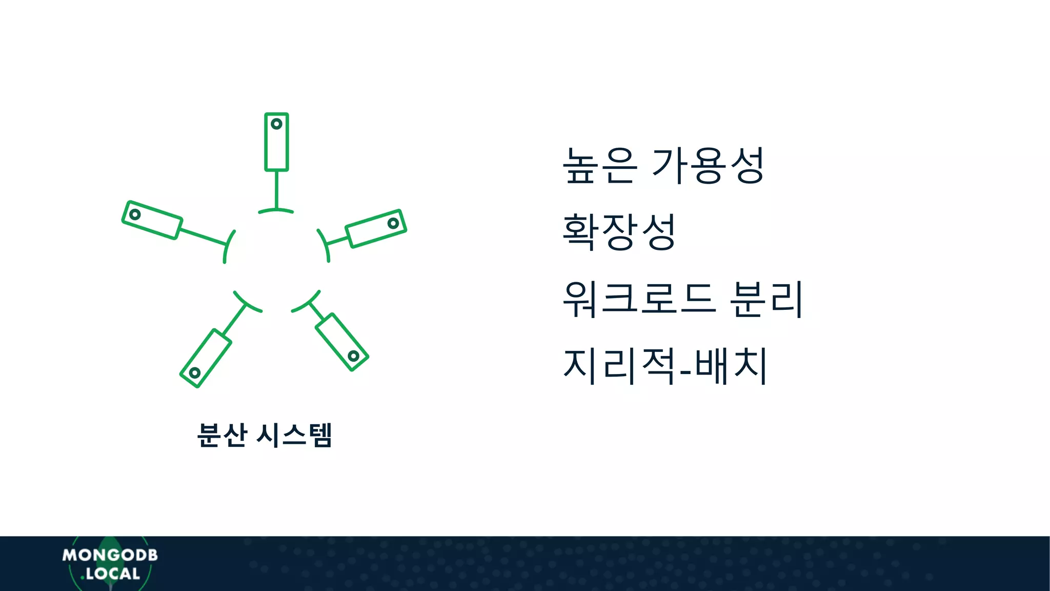 분산 시스템
높은 가용성
확장성
워크로드 분리
지리적-배치
 