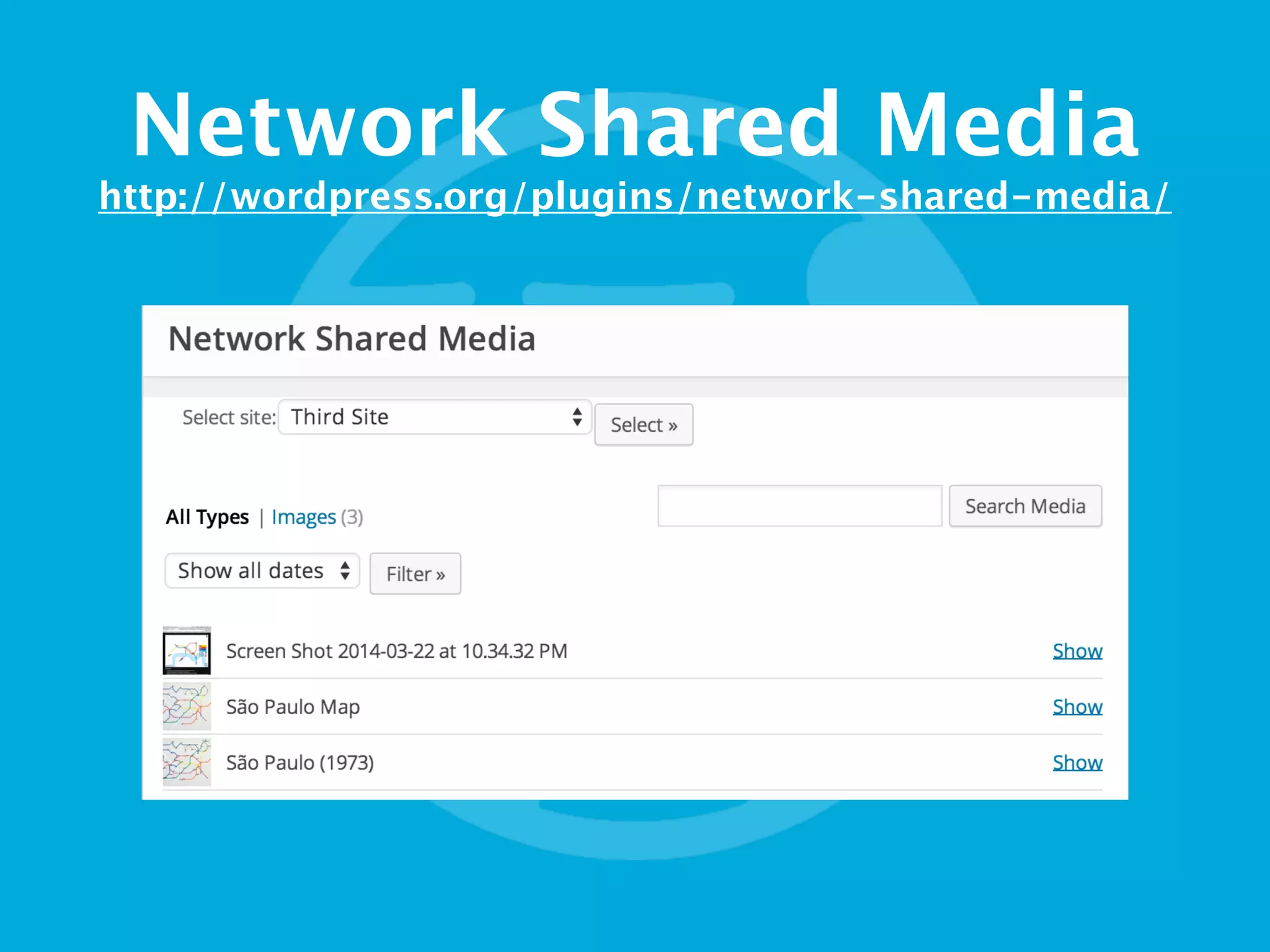 Network Shared Media
http://wordpress.org/plugins/network-shared-media/
 
