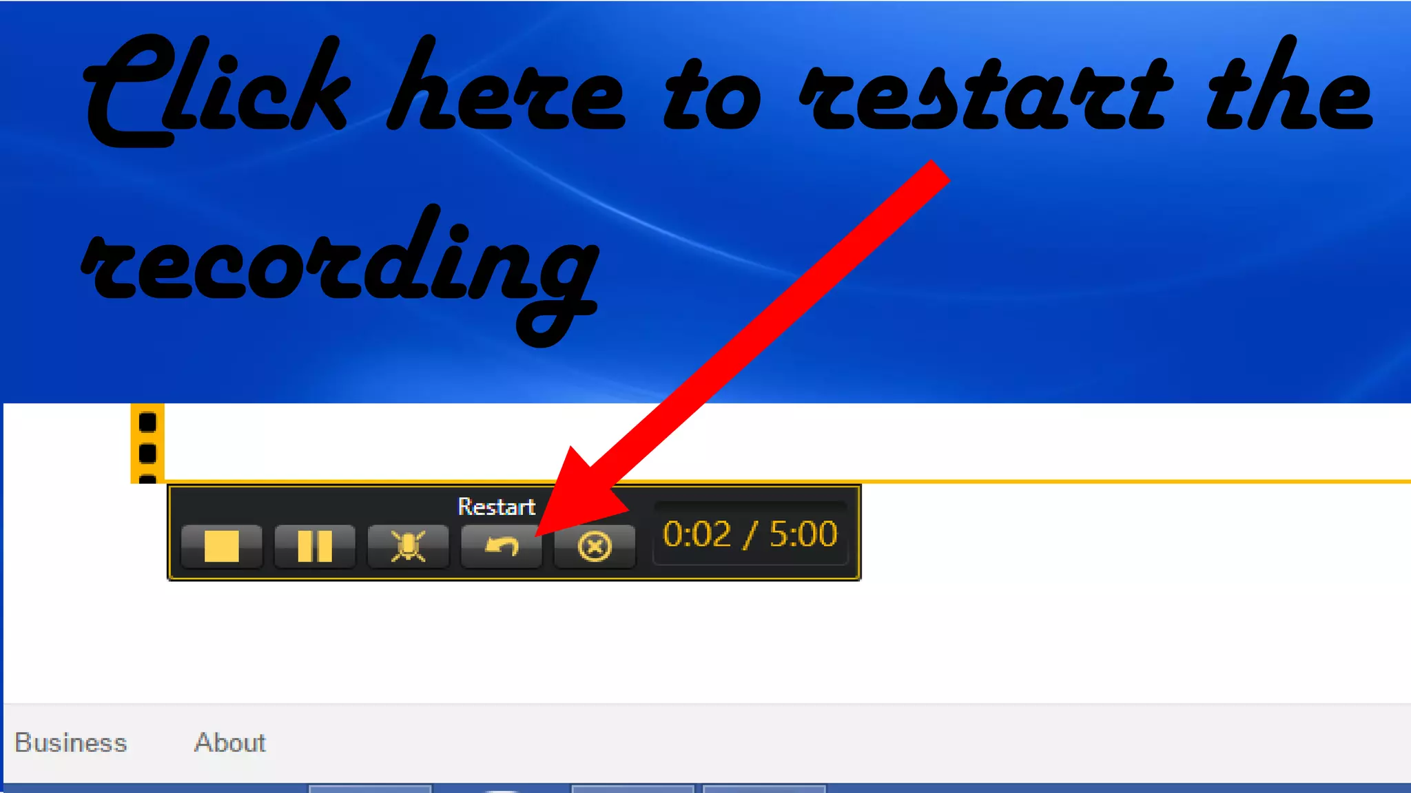 Click here to restart the
recording
 