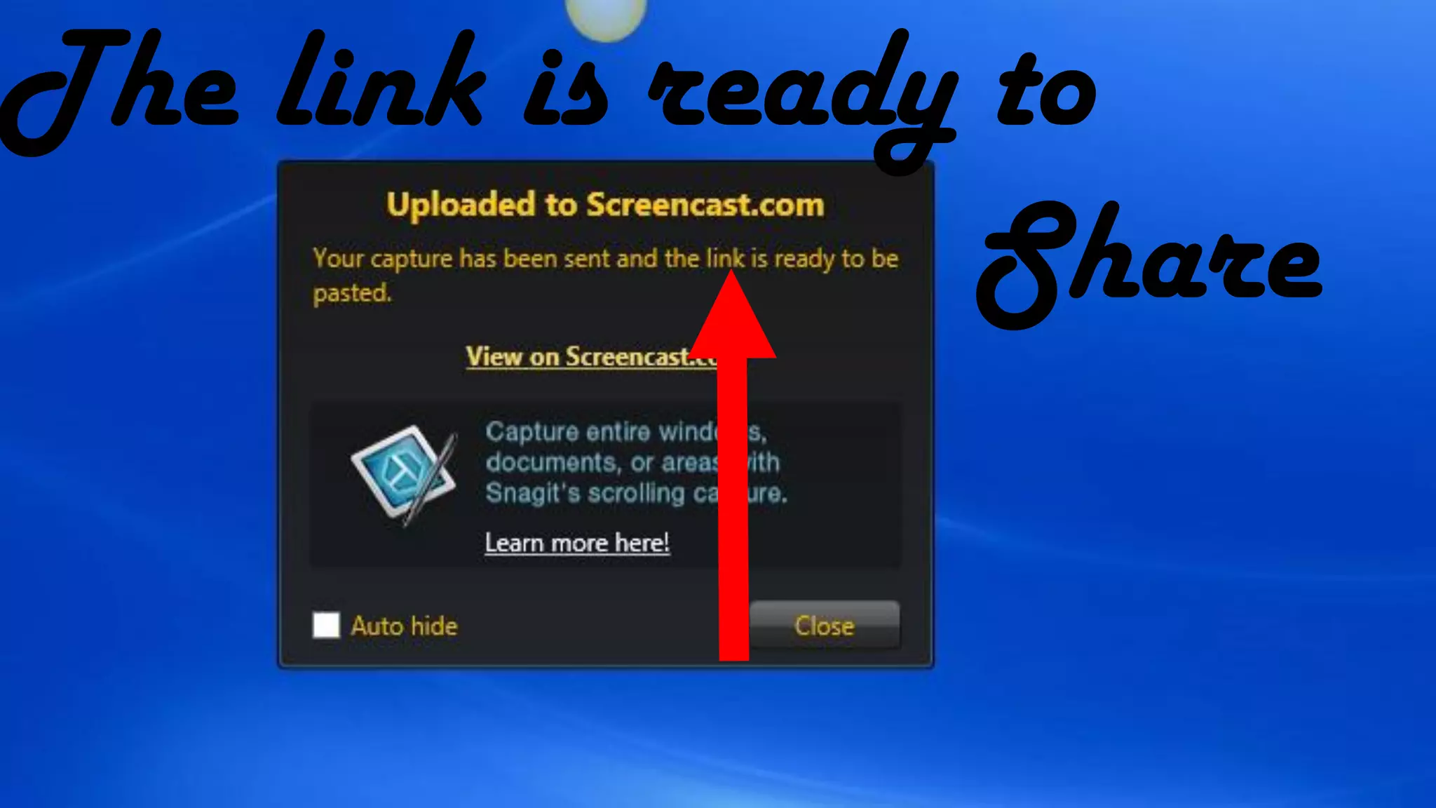 The link is ready to
Share
 