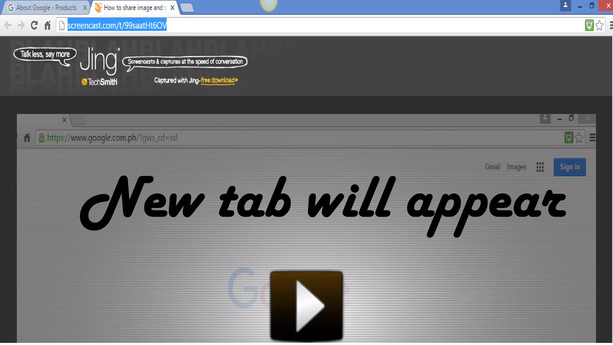 New tab will appear
 