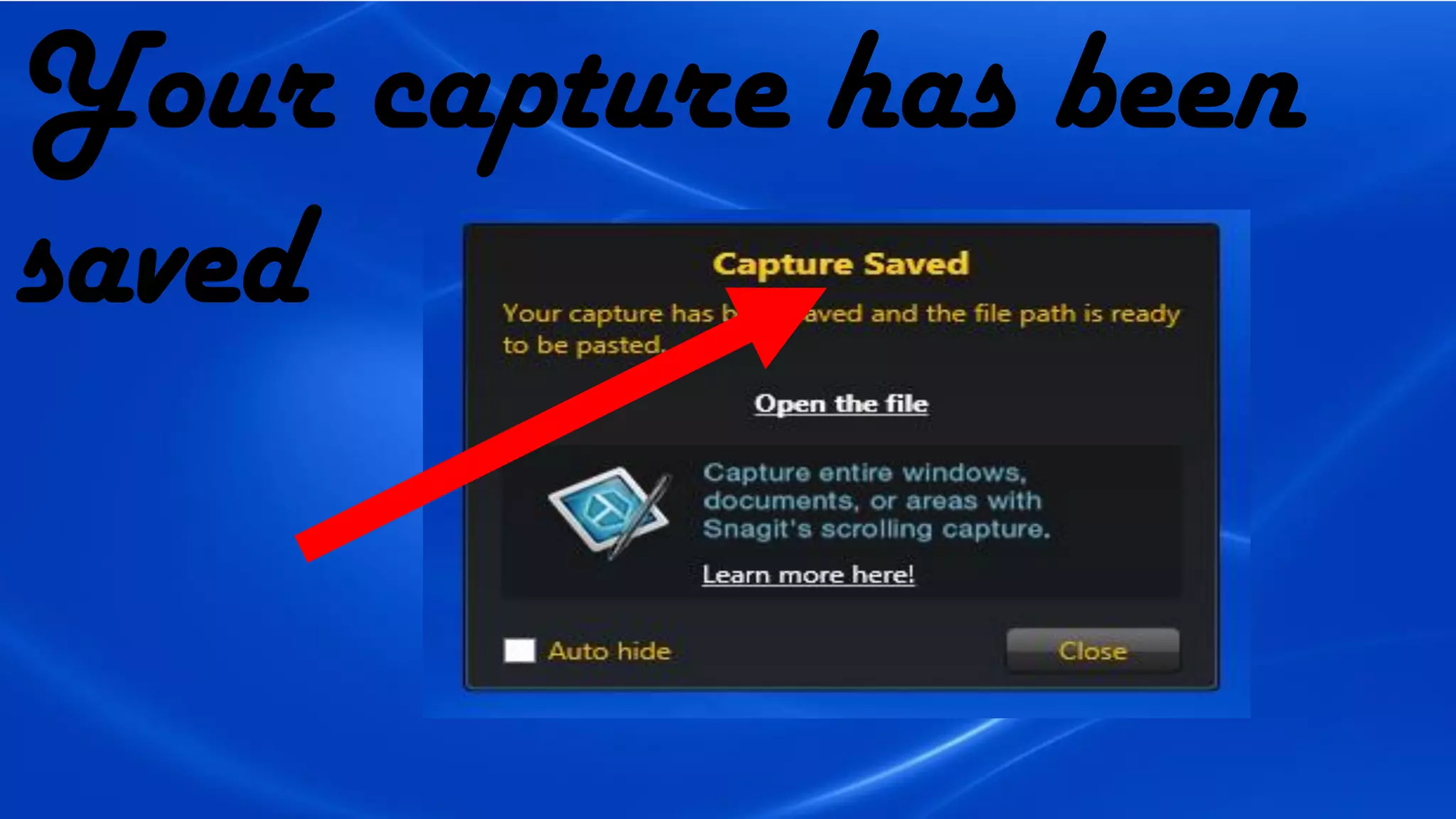 Your capture has been
saved
 