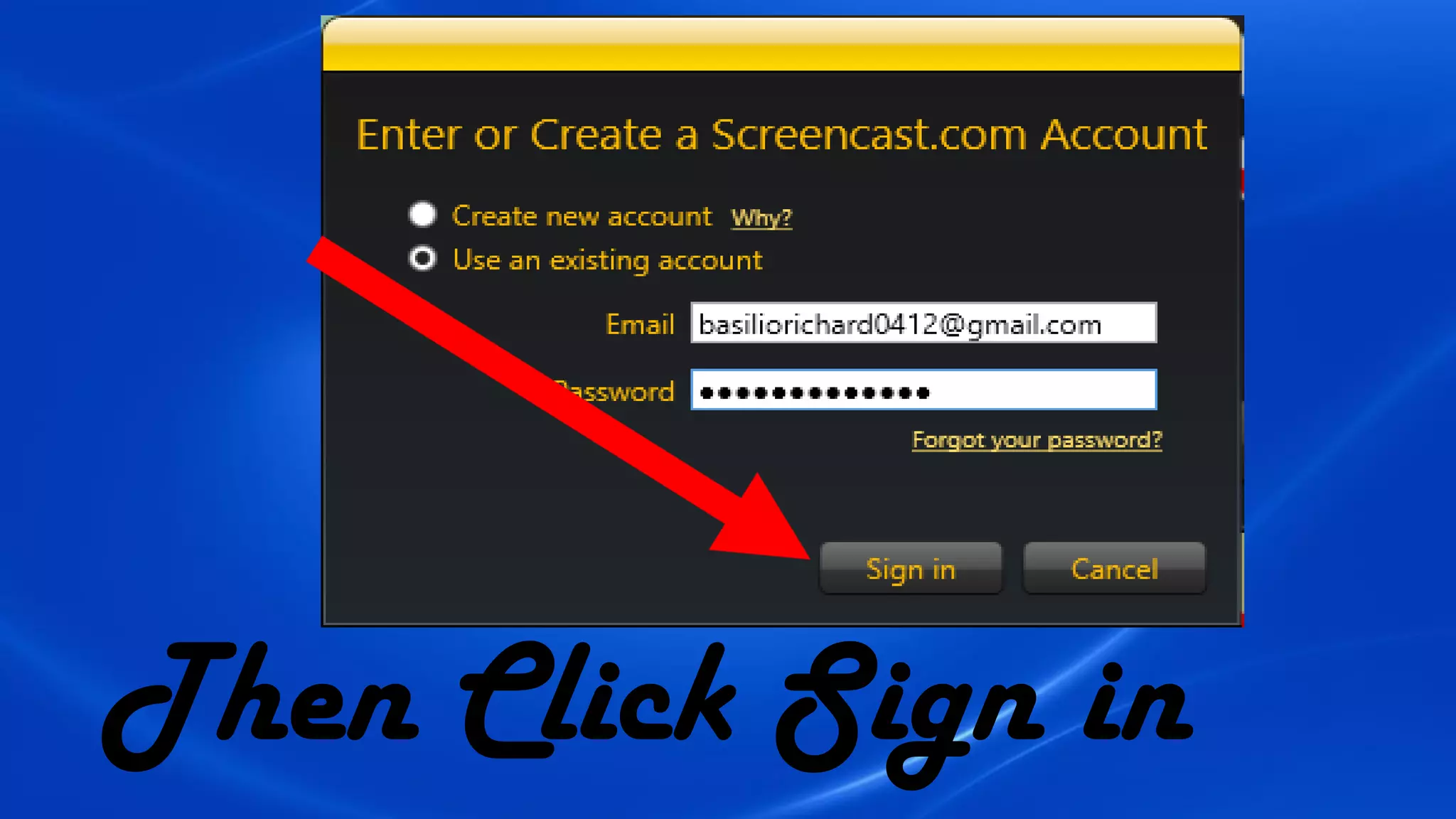 Then Click Sign in
 