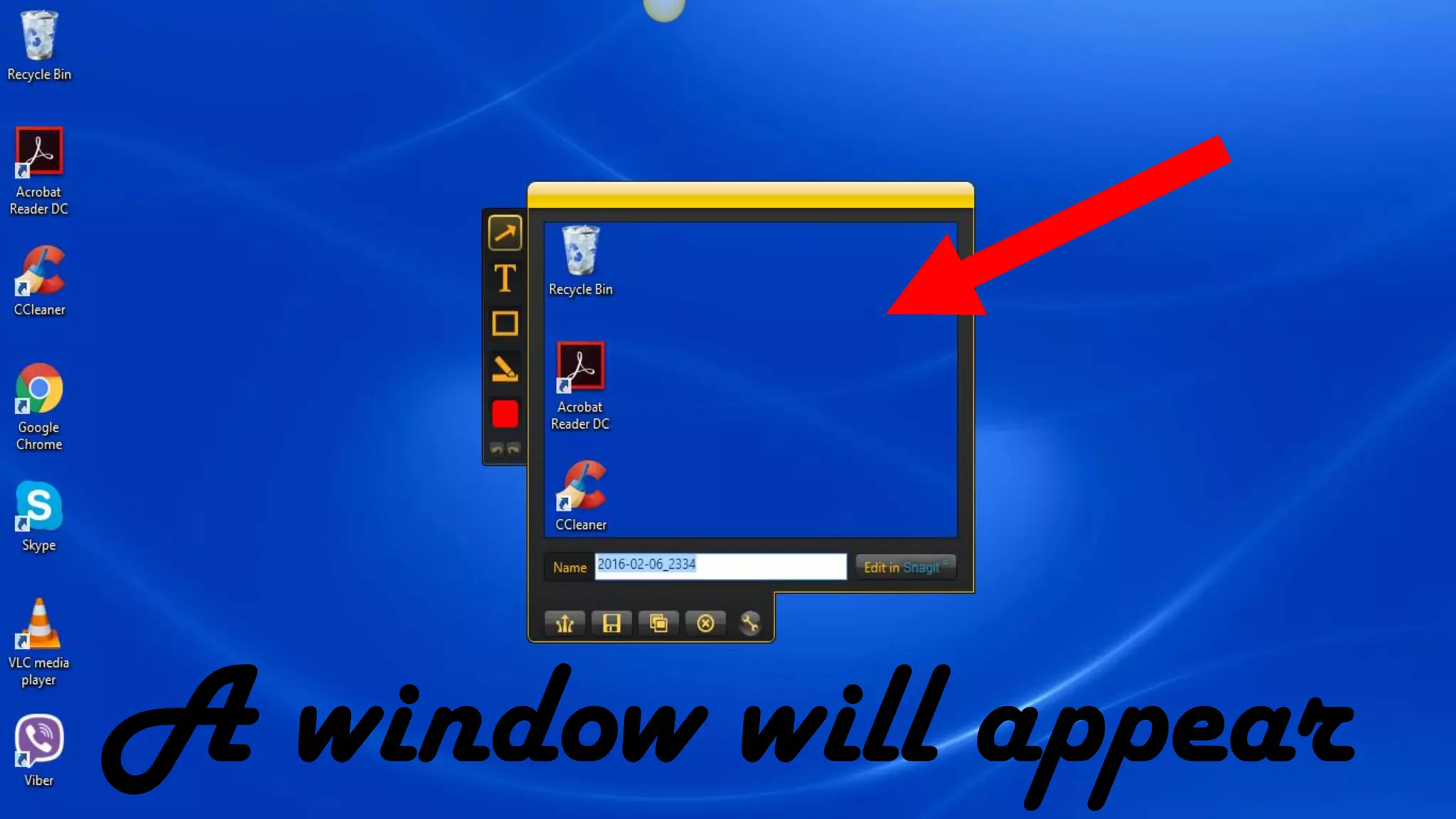 A window will appear
 