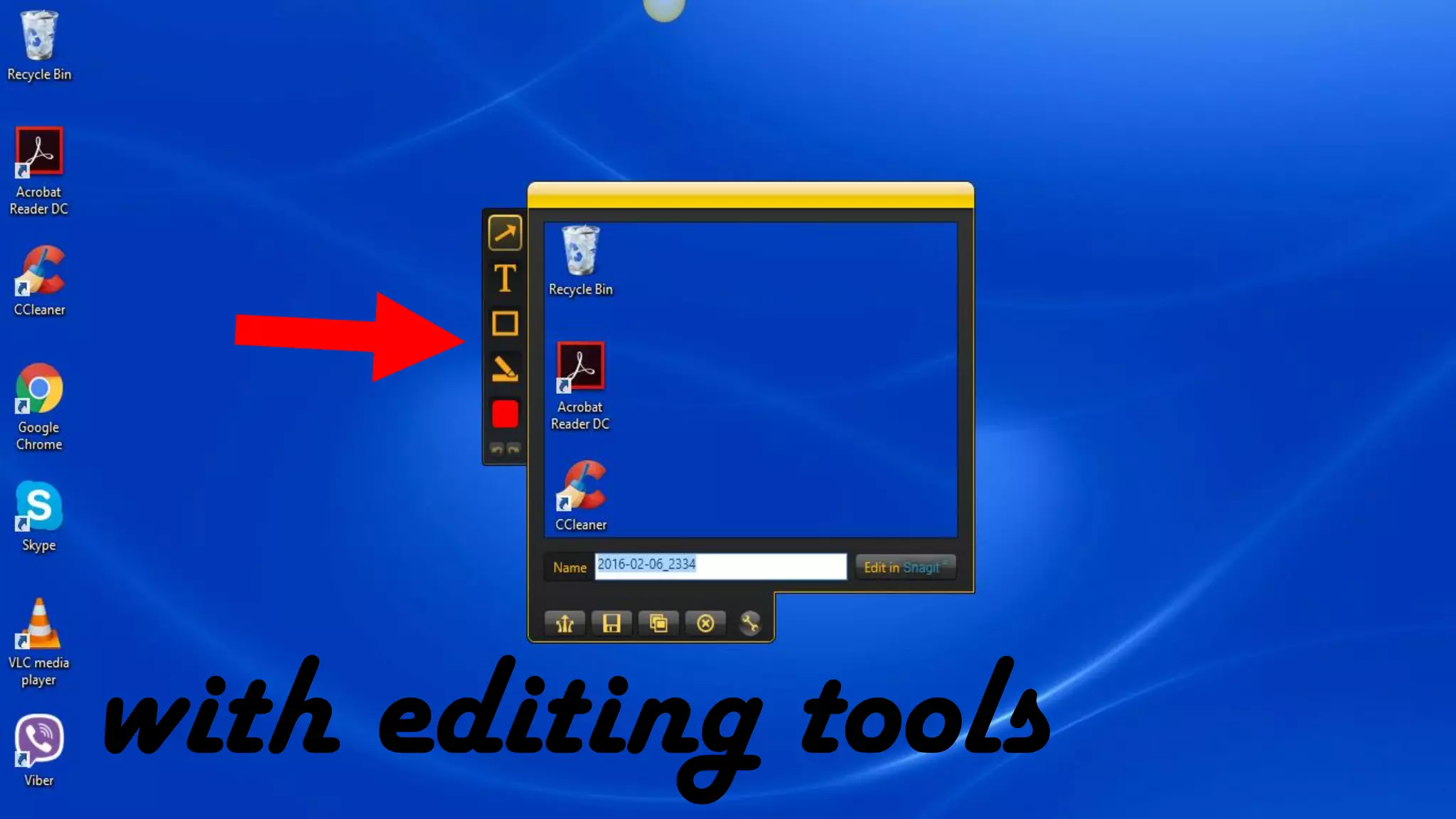 with editing tools
 