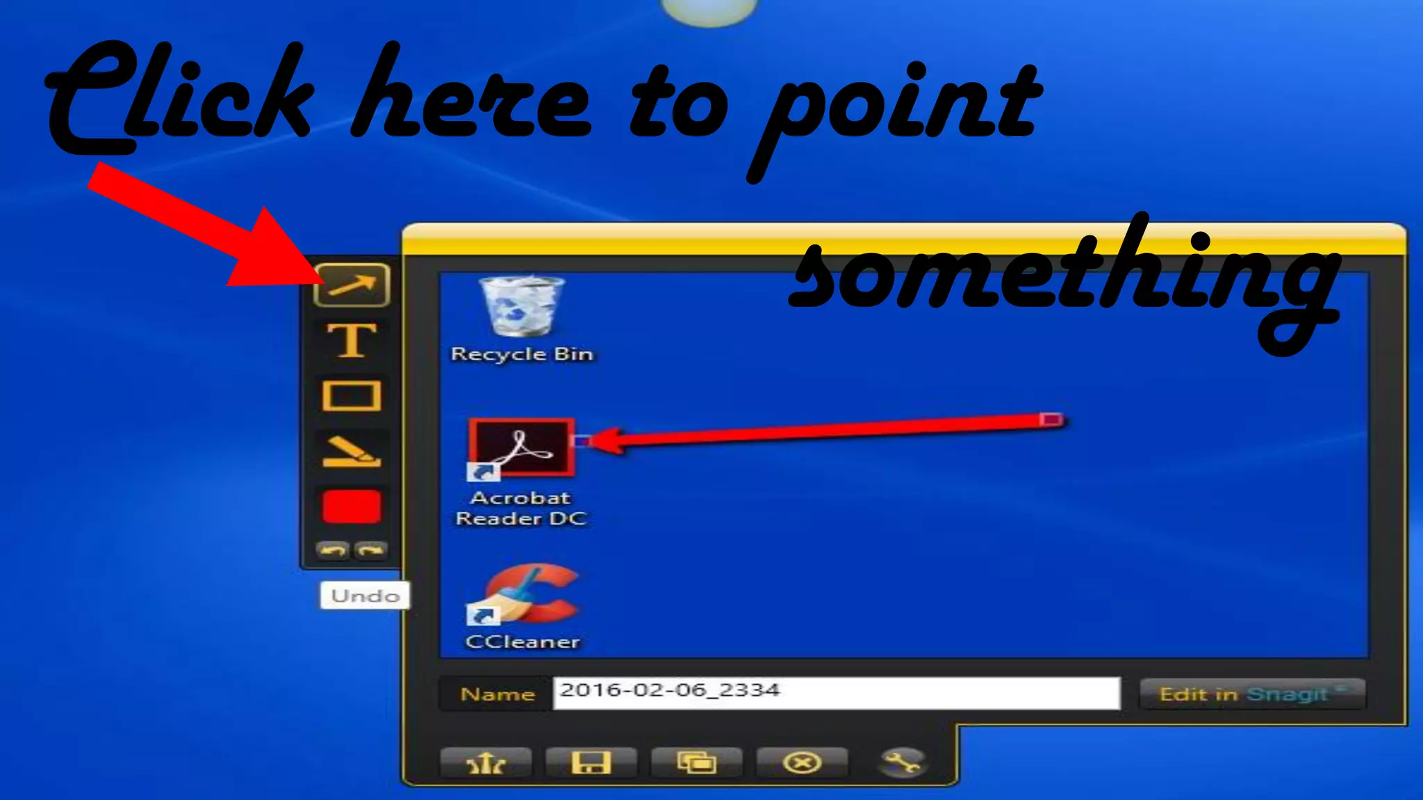 Click here to point
something
 