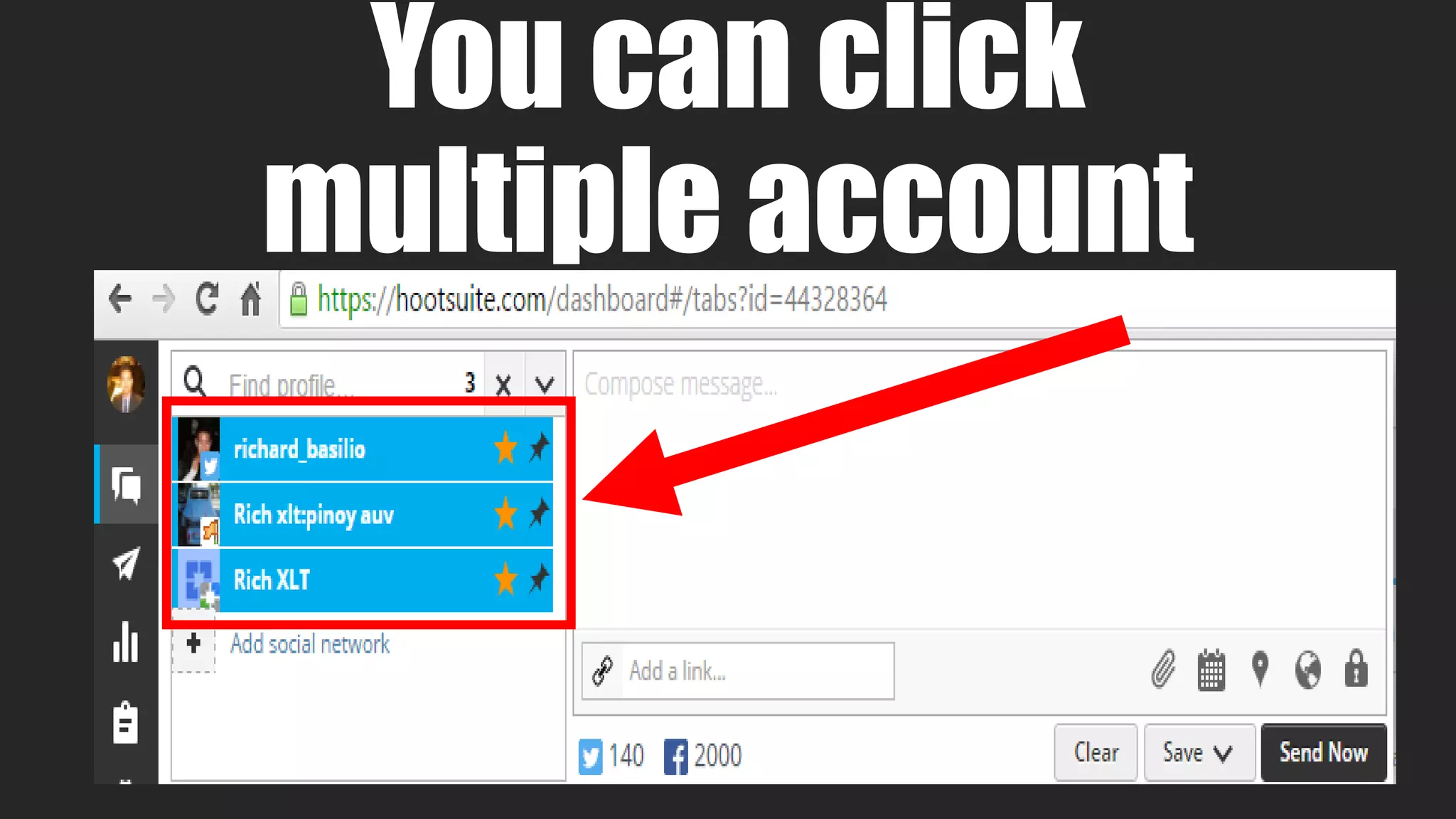 You can click
multiple account
 