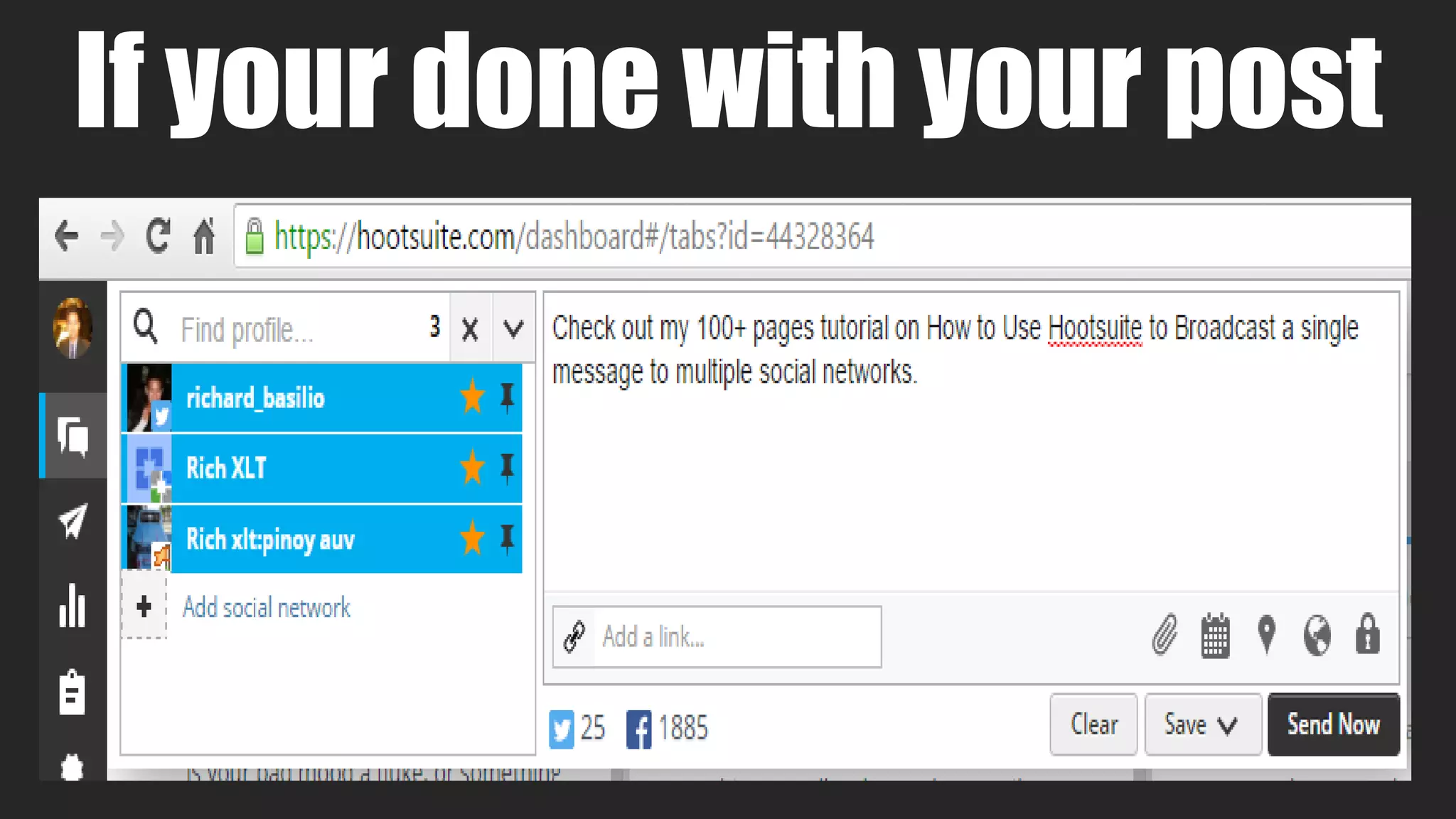 If your done with your post
 