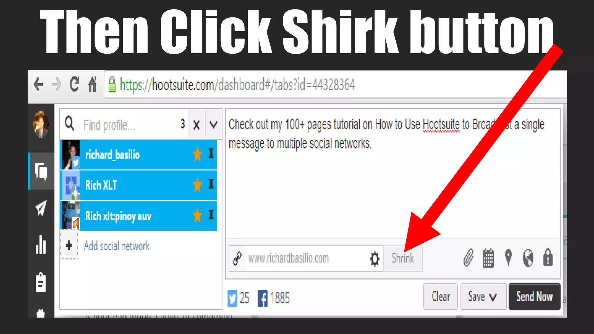 Then Click Shirk button
 