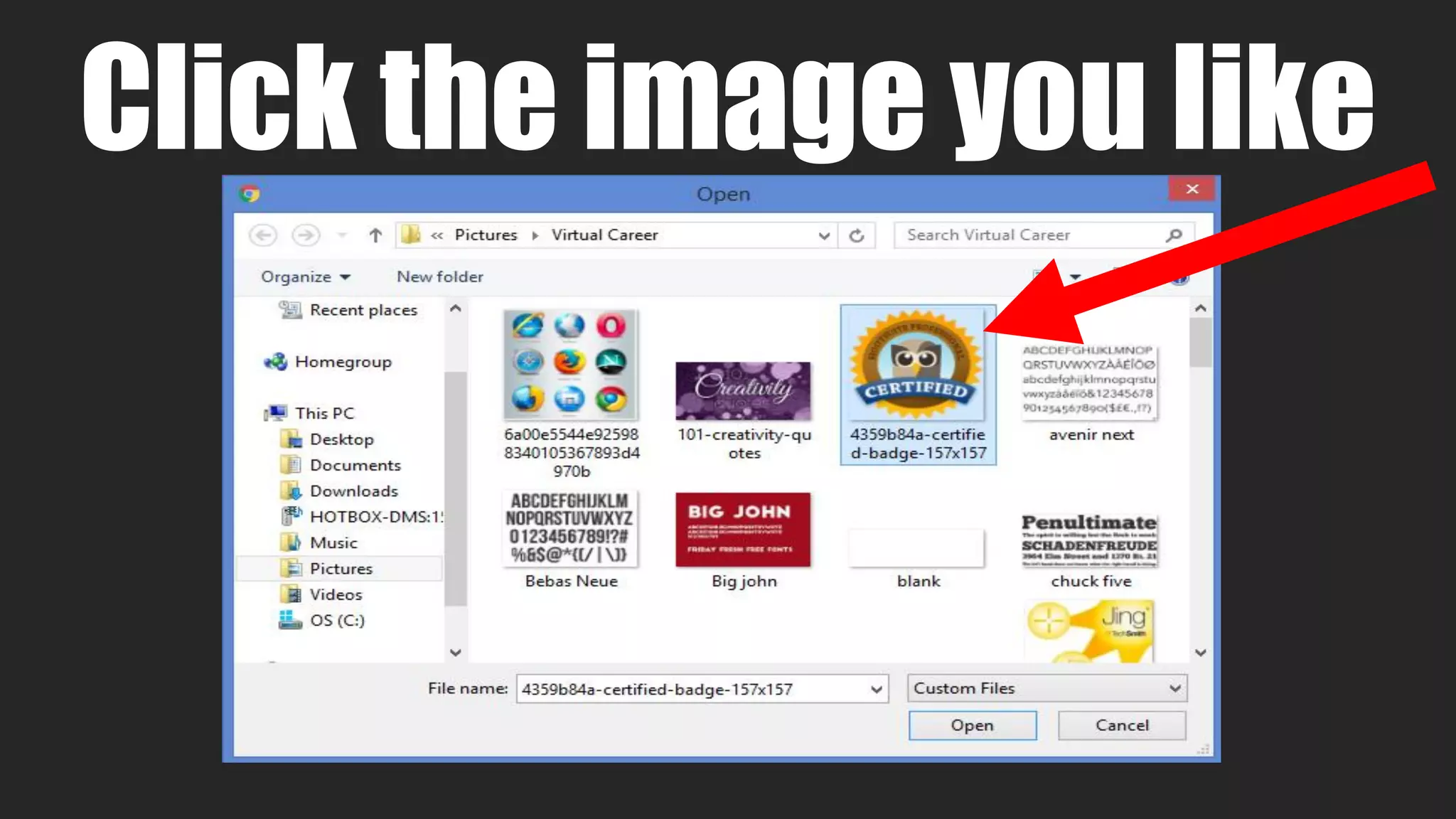 Click the image you like
 