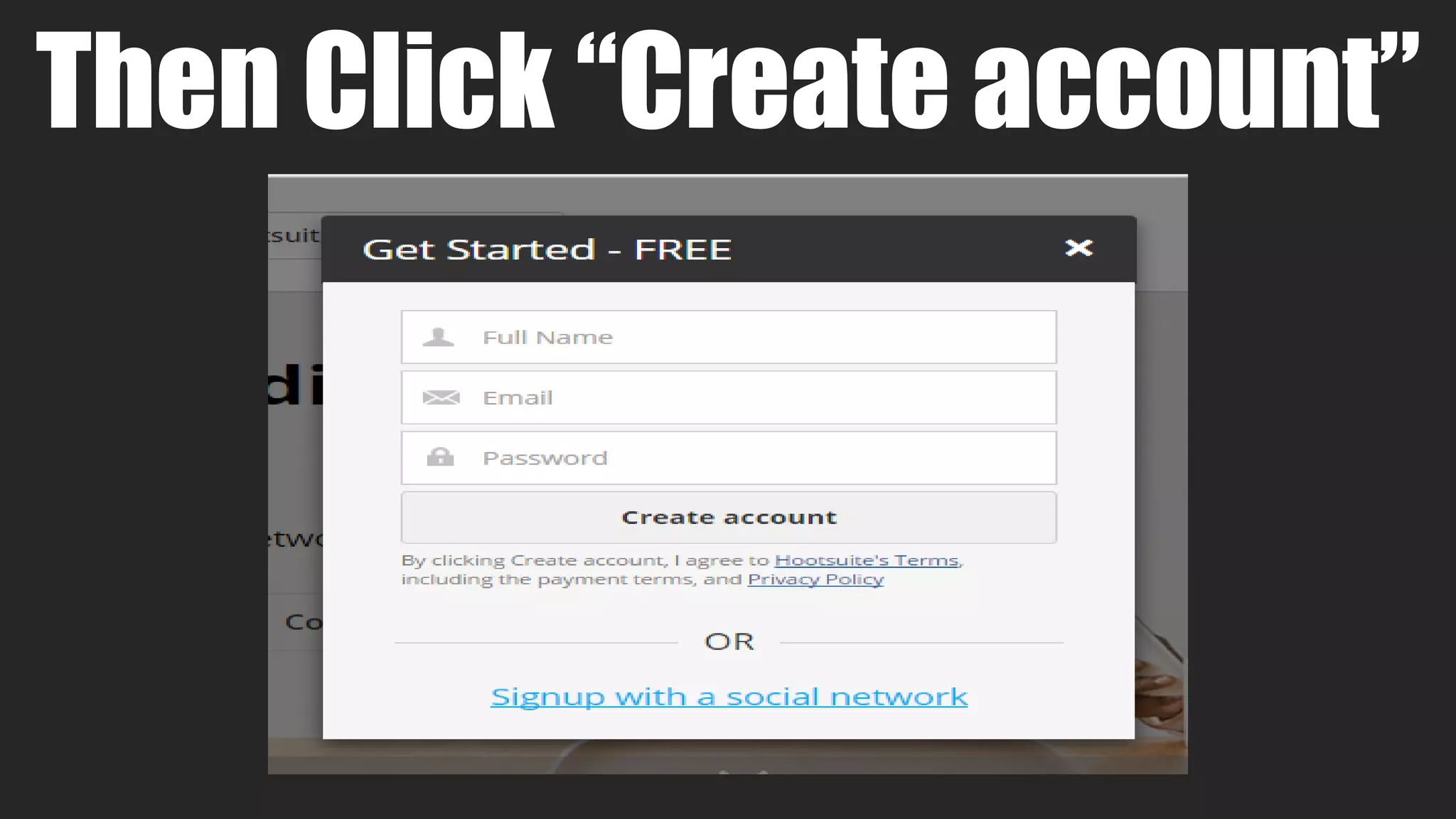 Then Click “Create account”
 