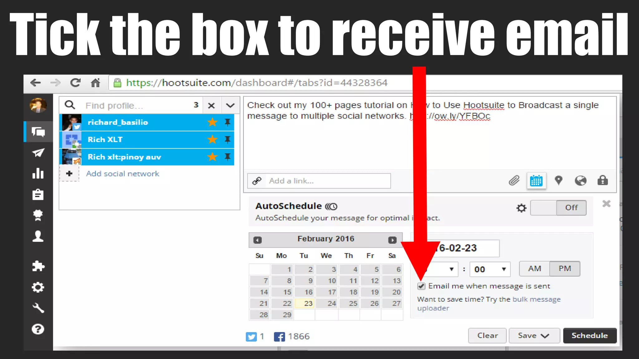 Tick the box to receive email
 