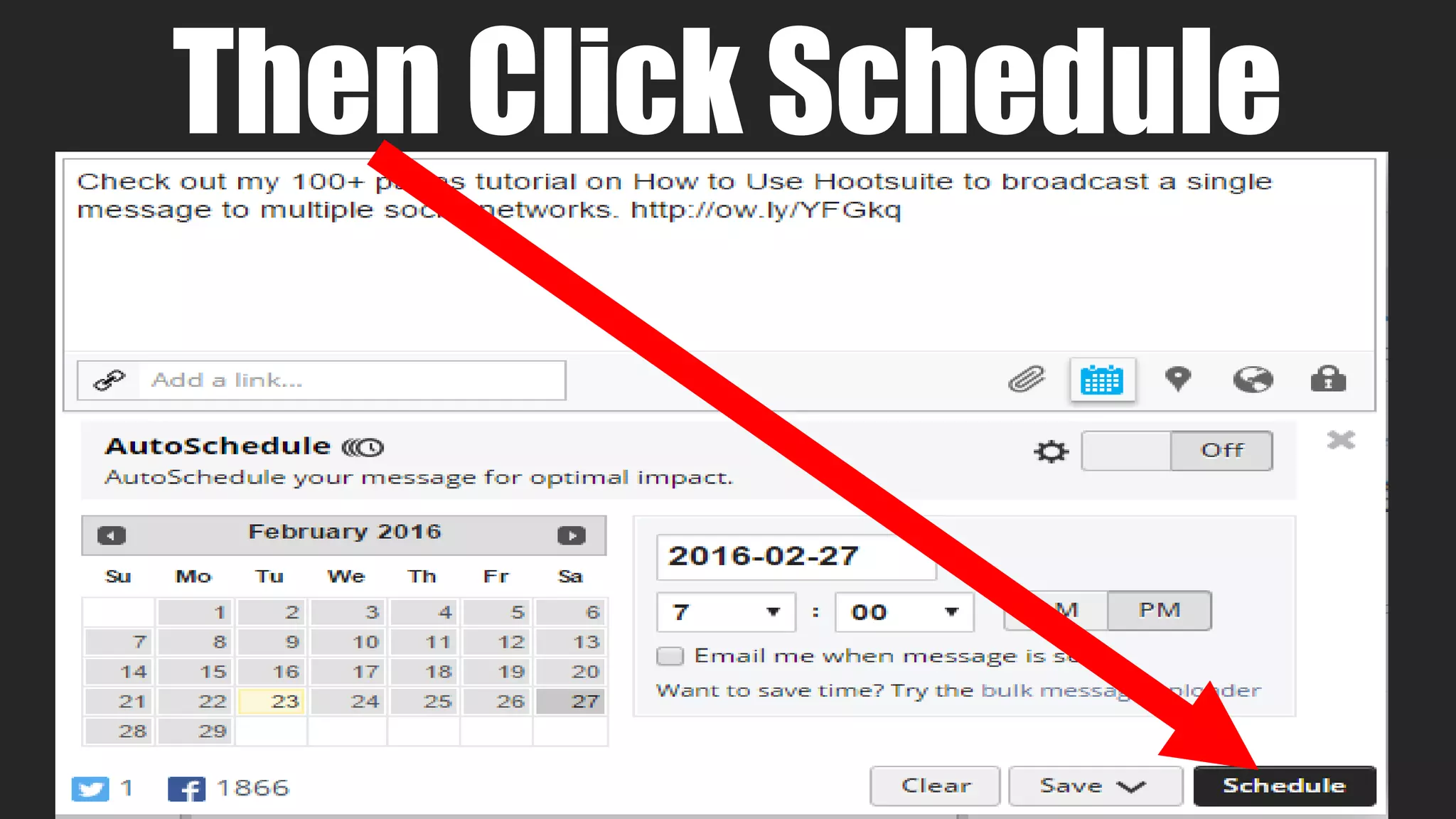 Then Click Schedule
 