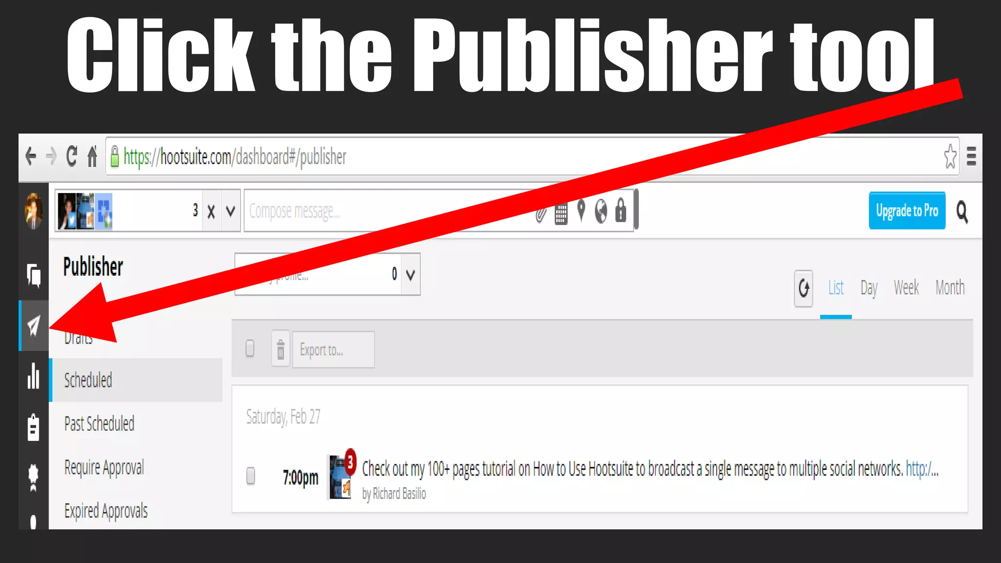 Click the Publisher tool
 