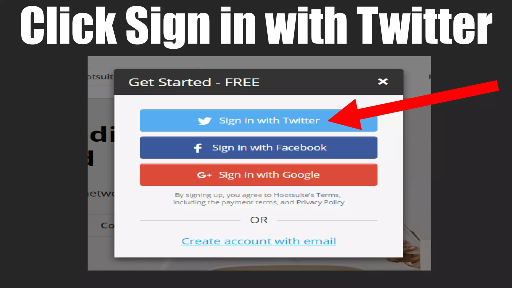 Click Sign in with Twitter
 