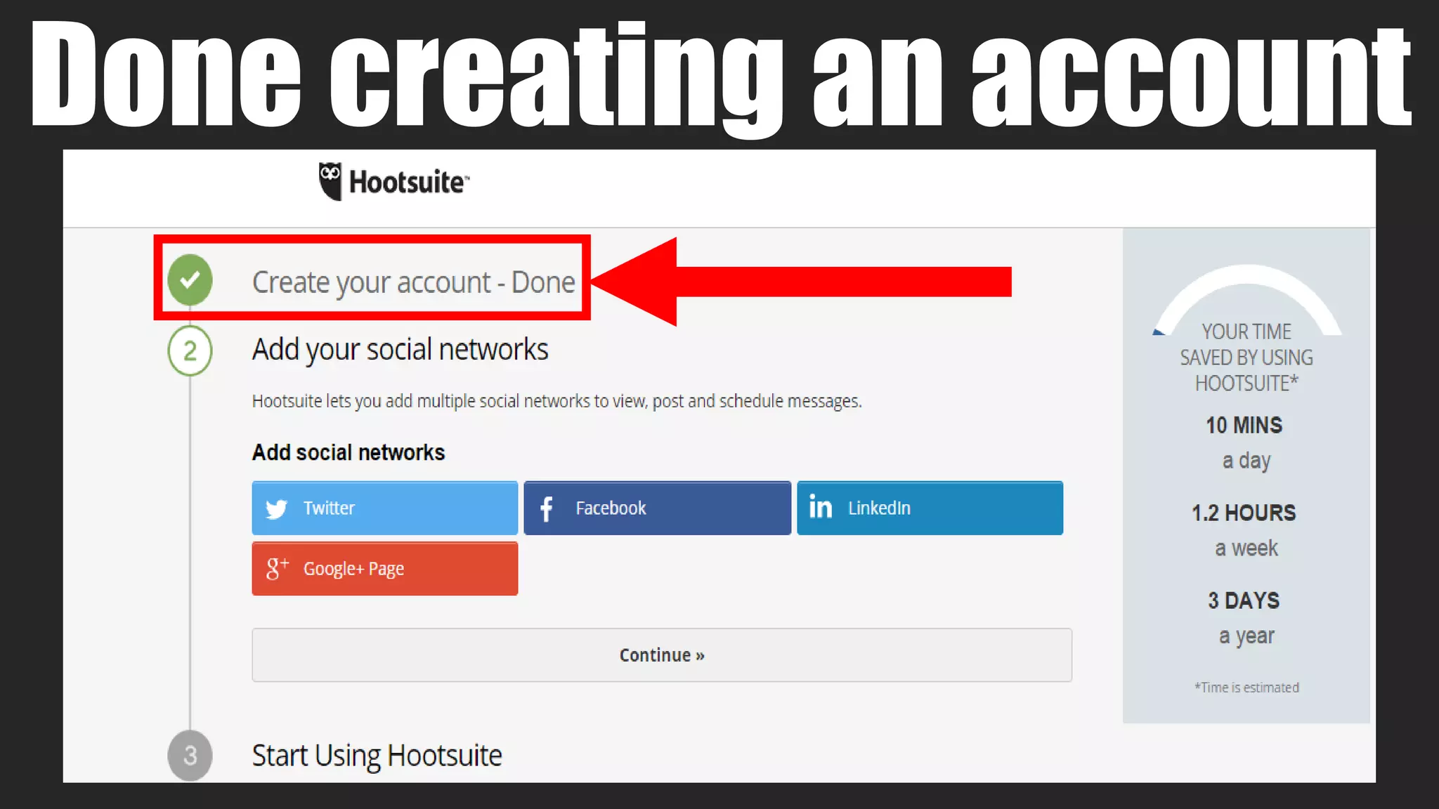 Done creating an account
 