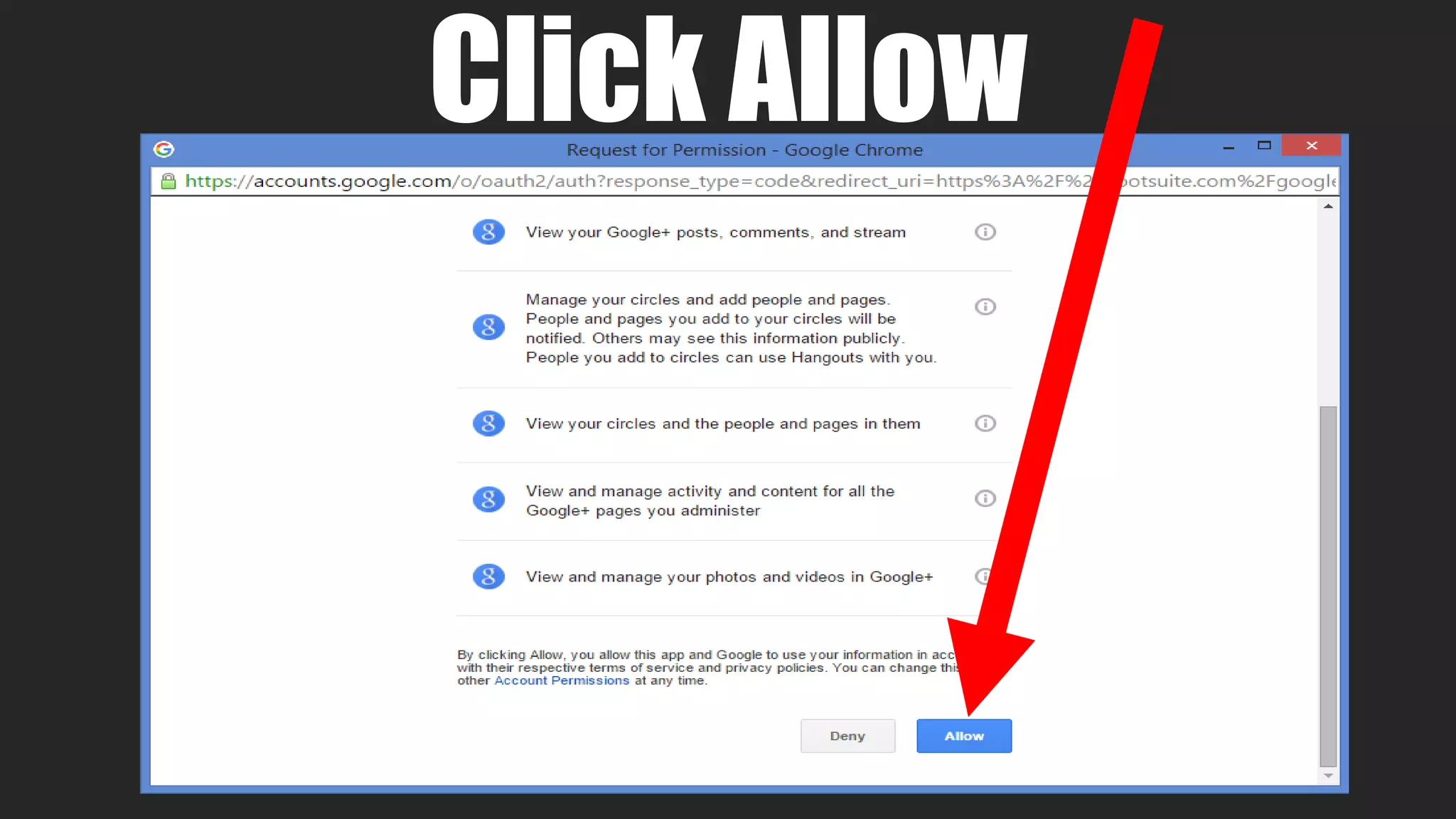 Click Allow
 