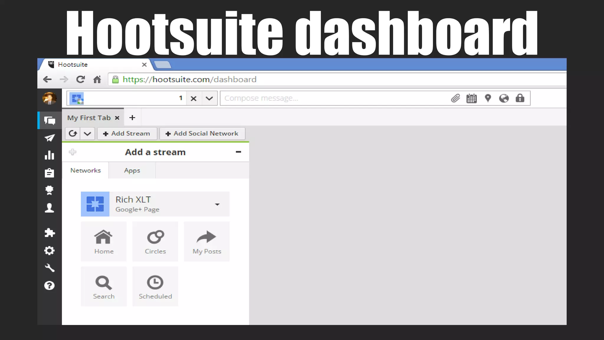 Hootsuite dashboard
 