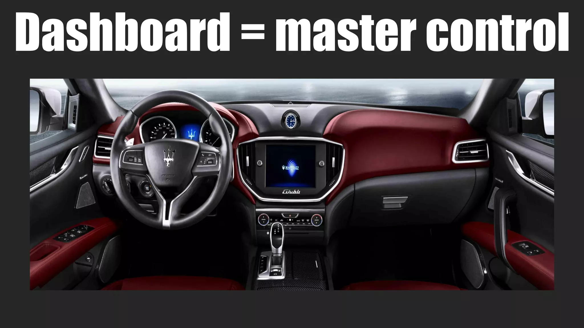 Dashboard = master control
 