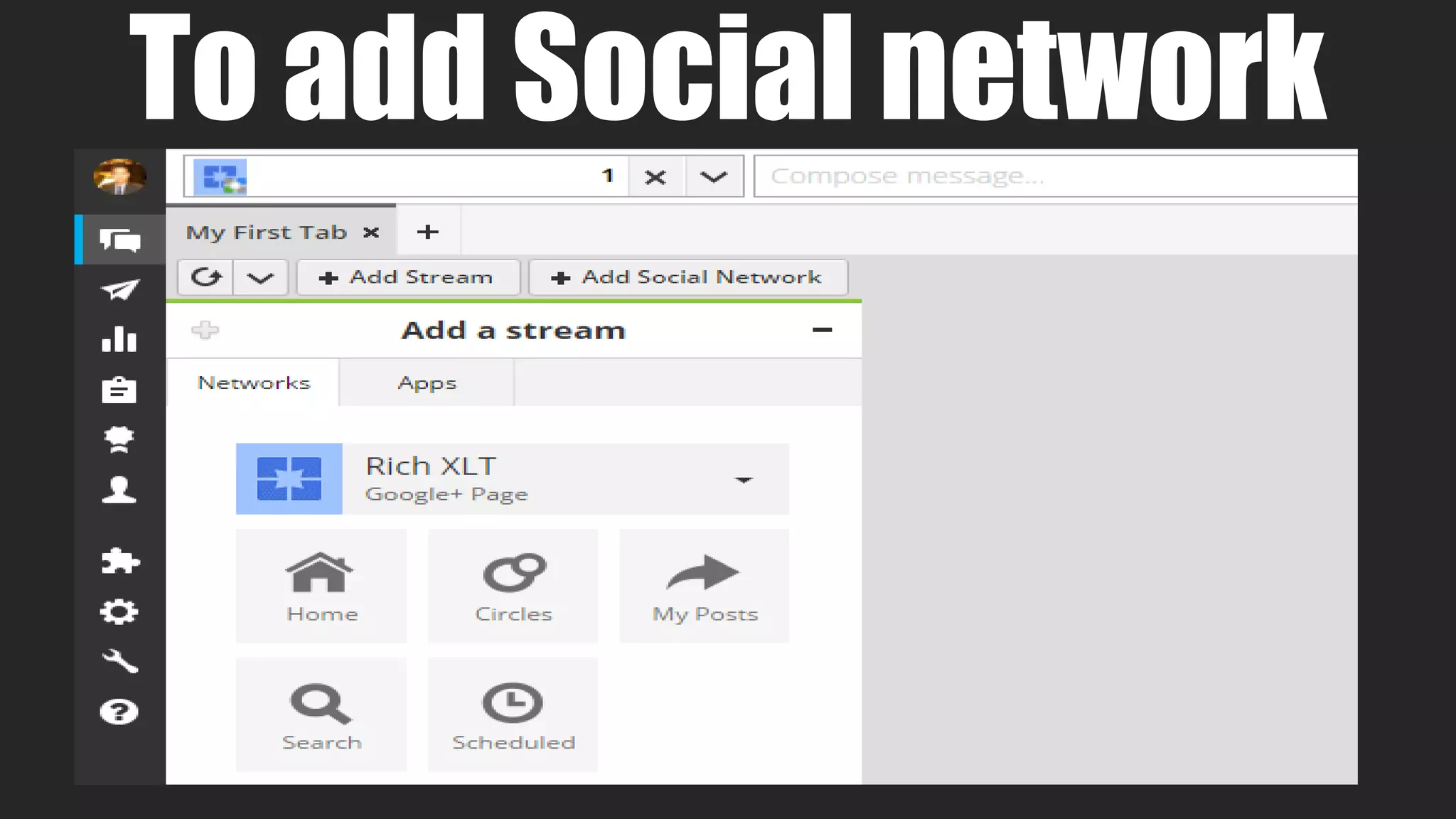 To add Social network
 