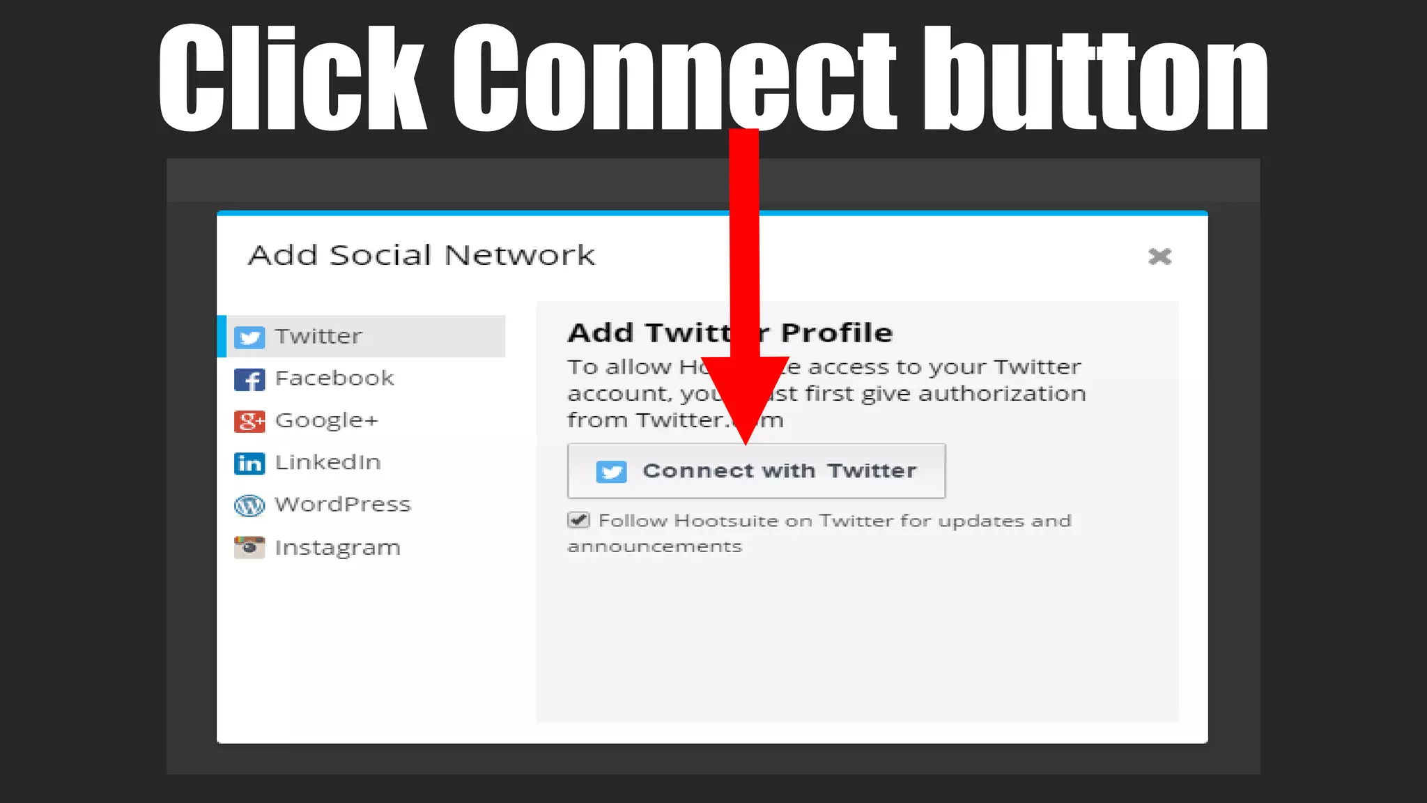 Click Connect button
 