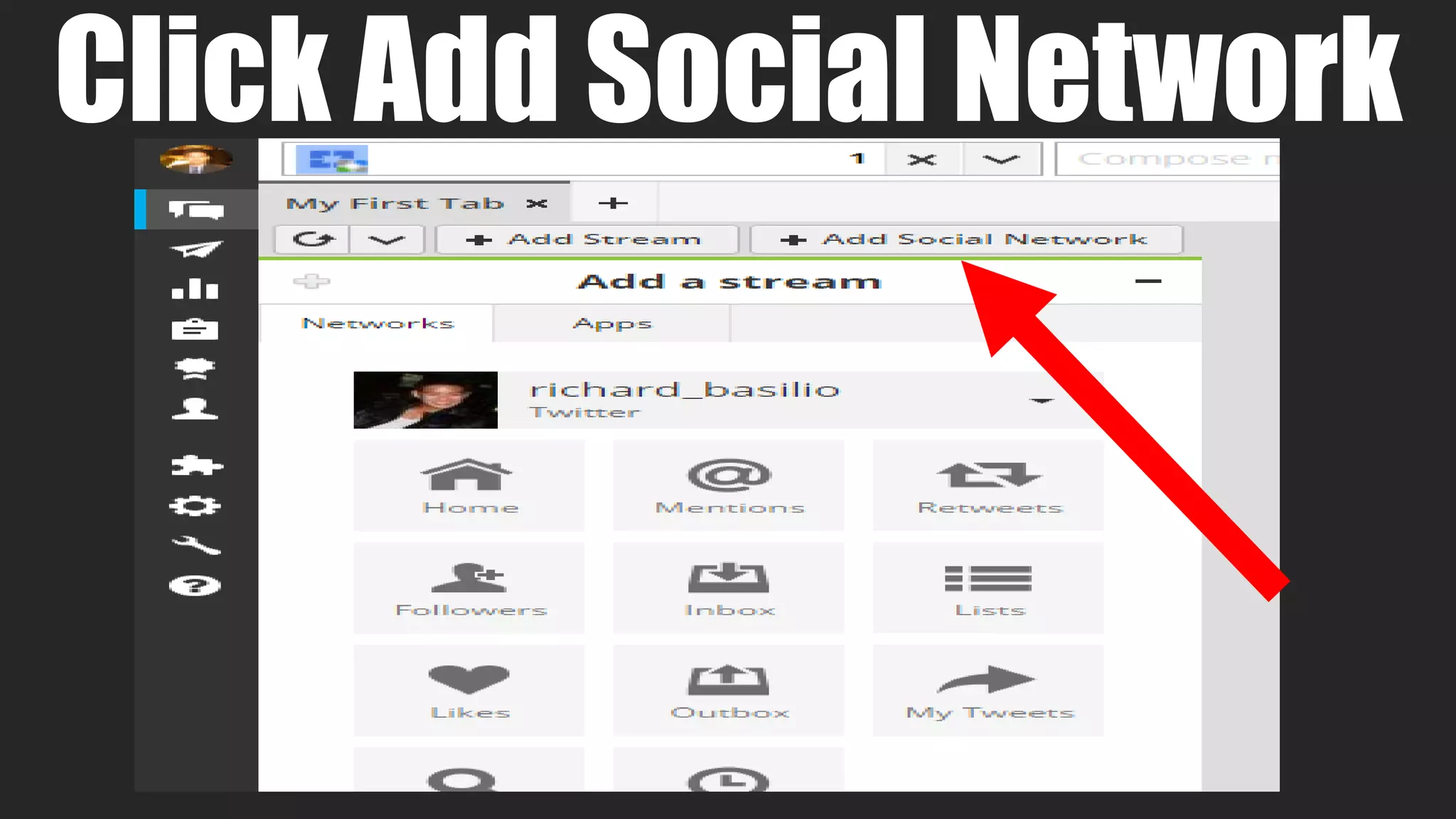 Click Add Social Network
 