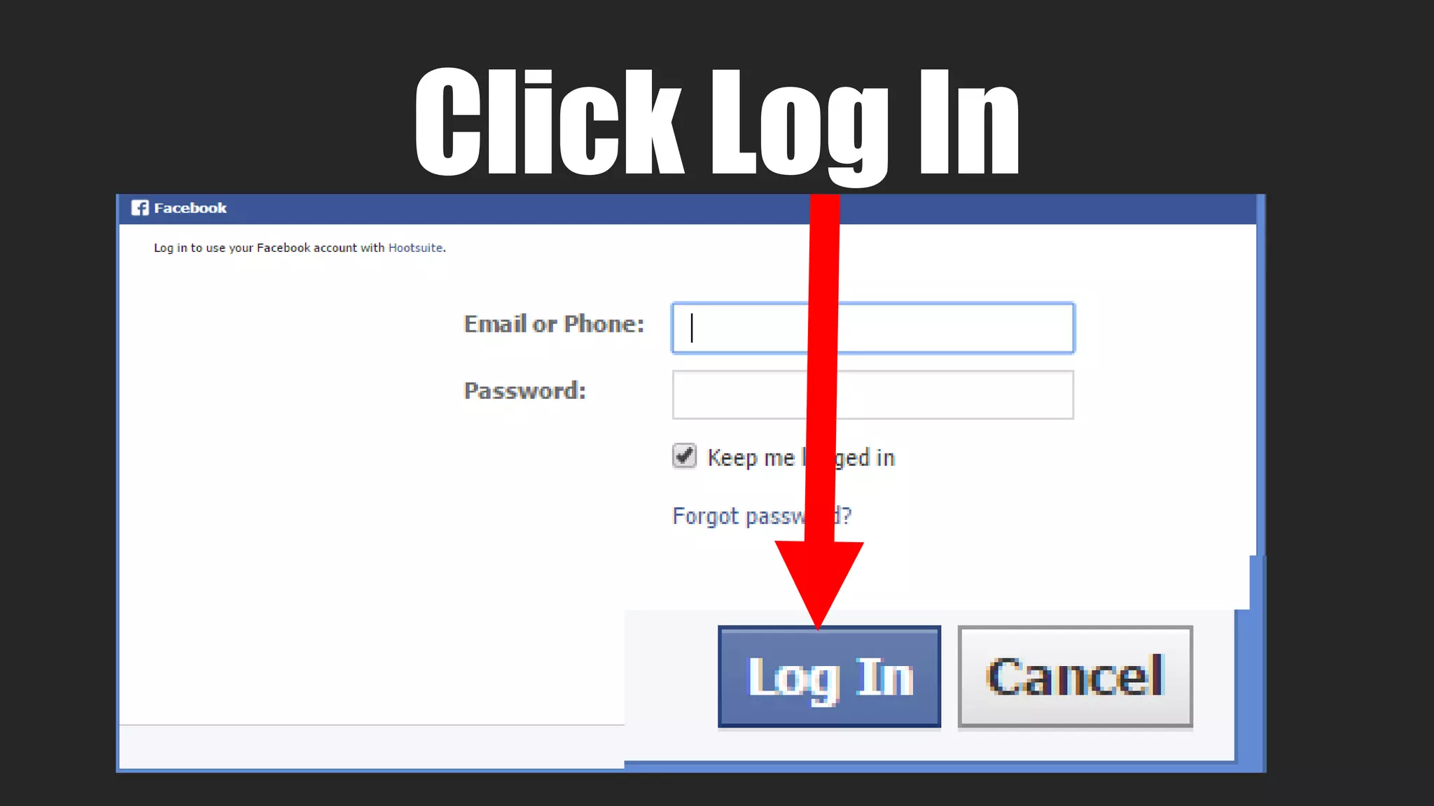 Click Log In
 