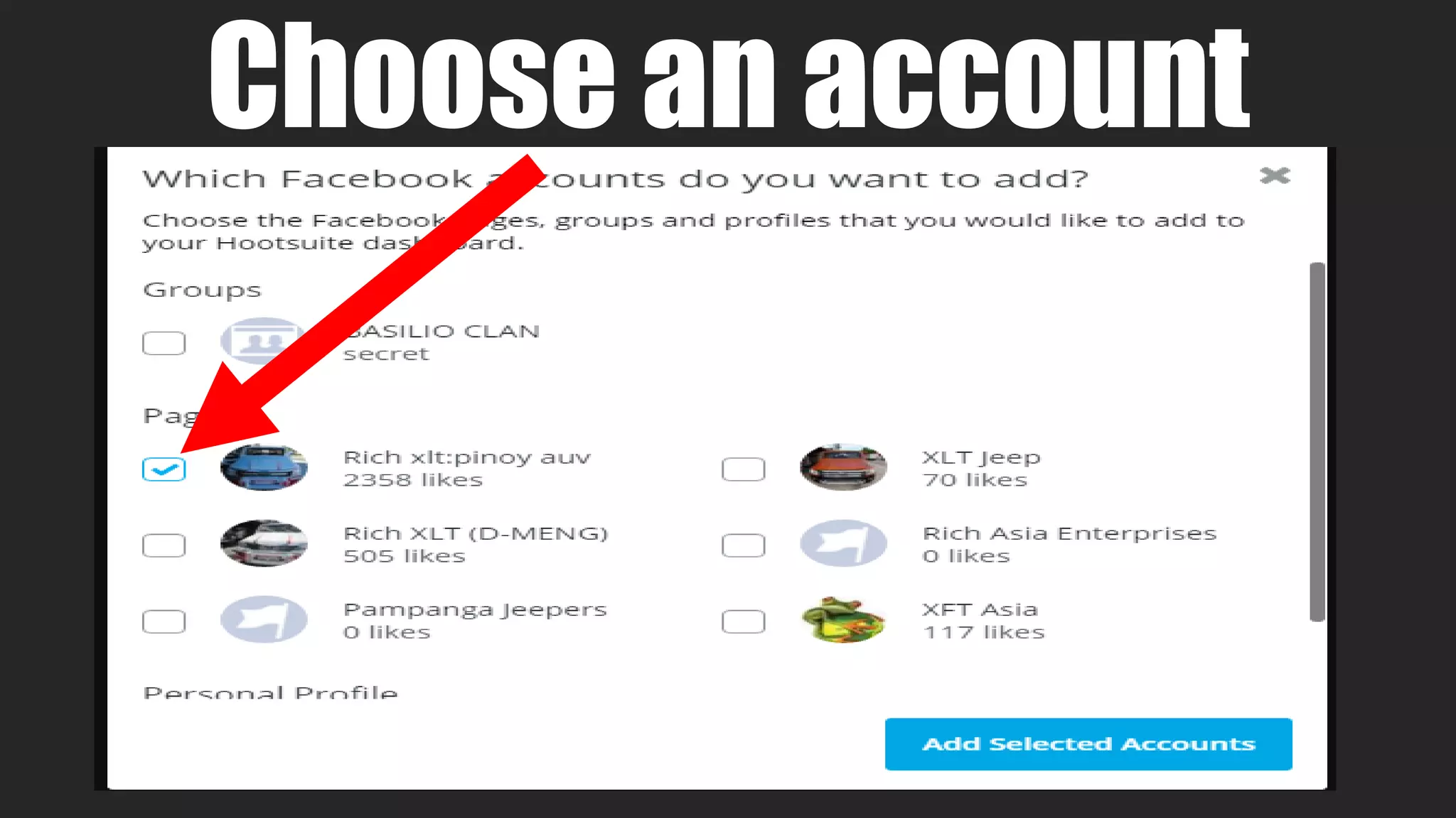 Choose an account
 