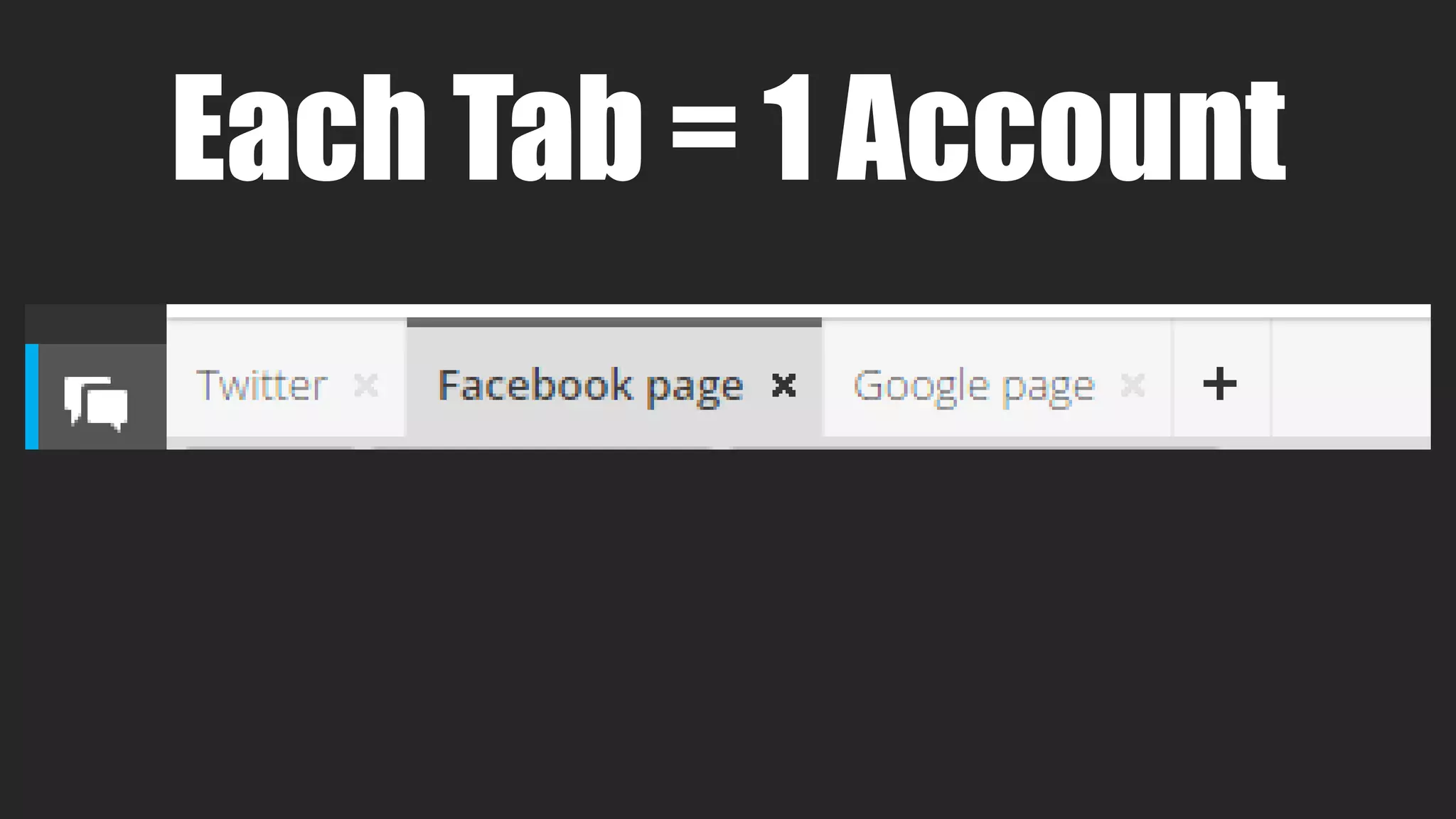 Each Tab = 1 Account
 