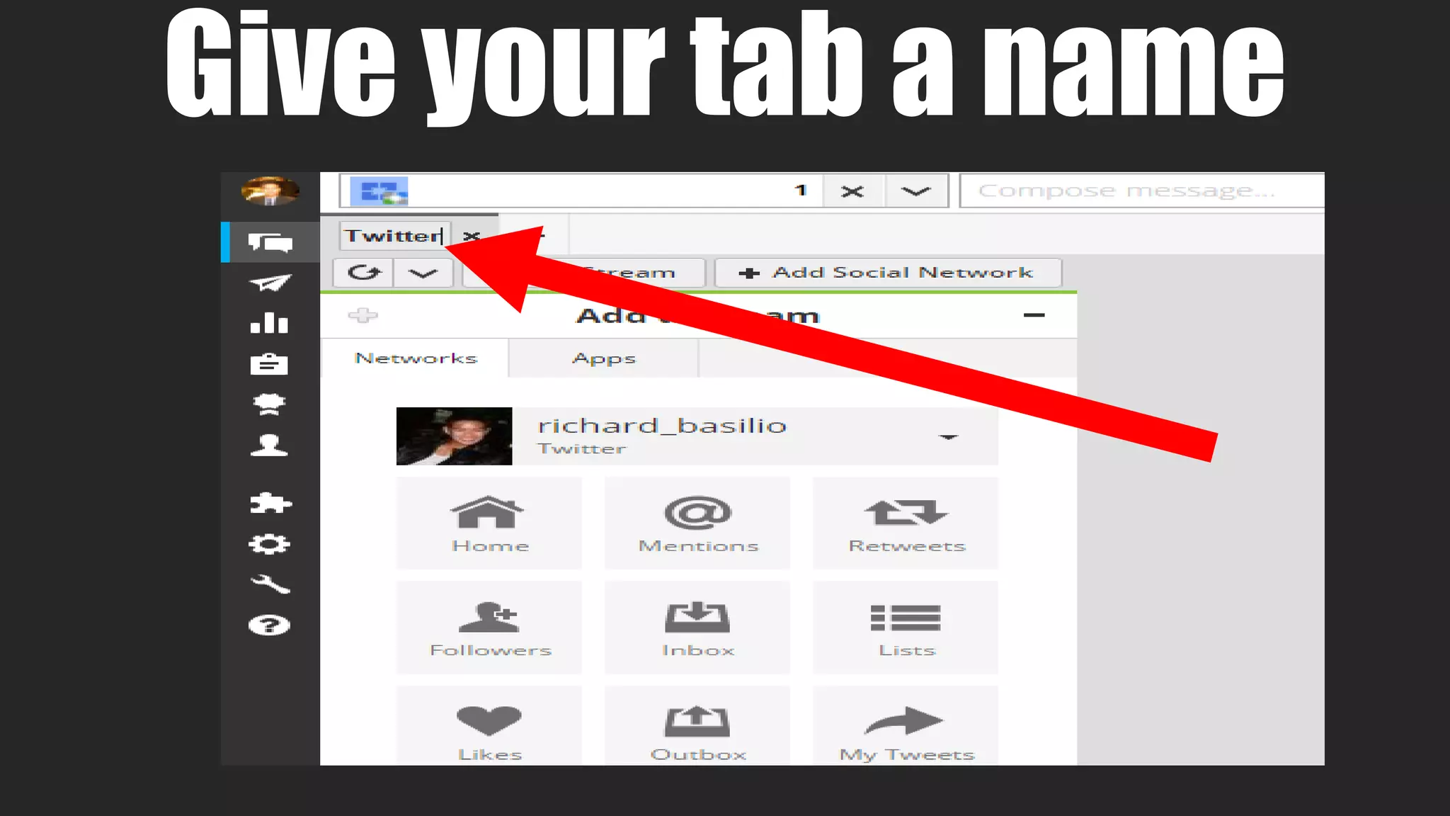 Give your tab a name
 