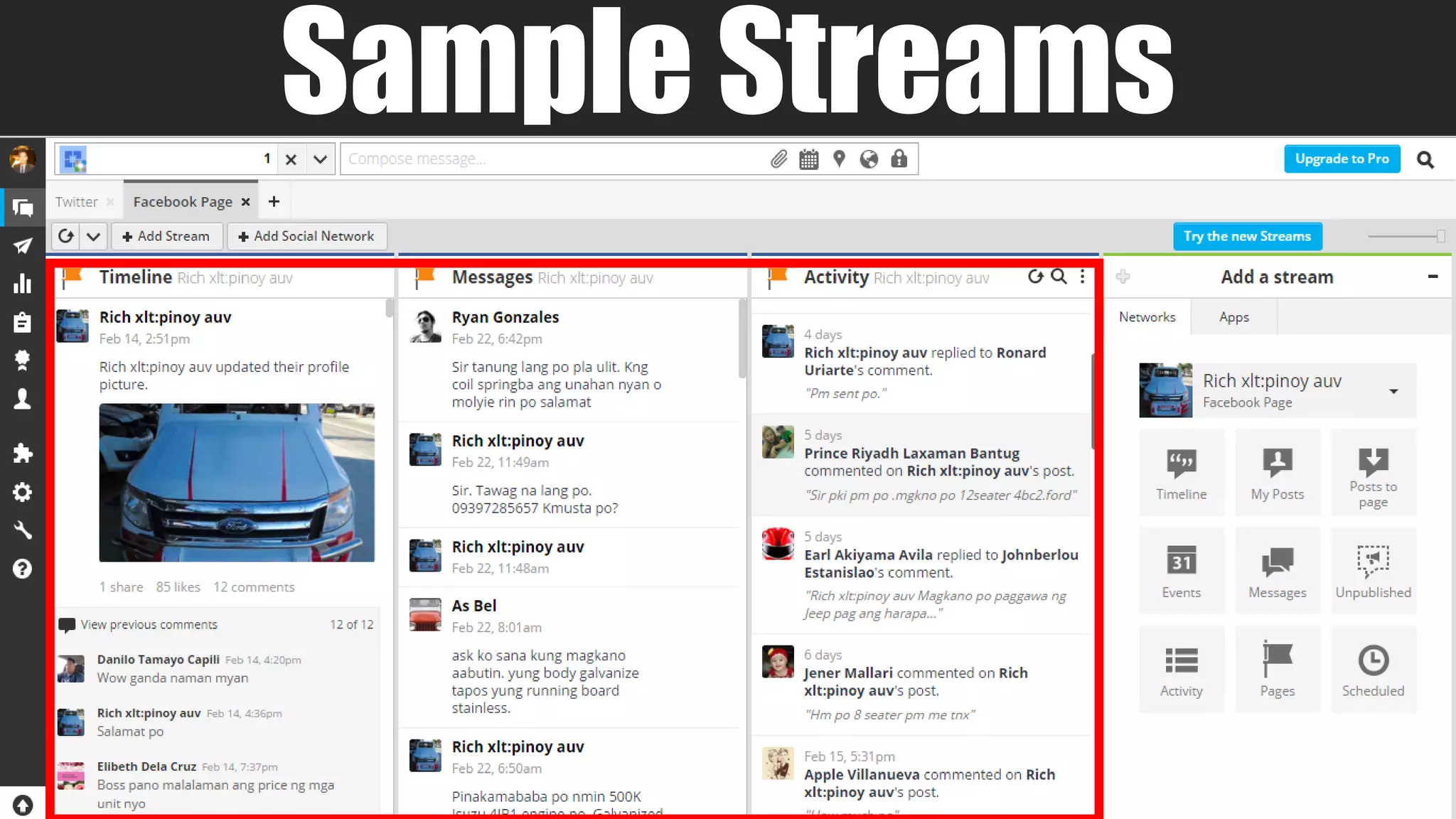 Sample Streams
 
