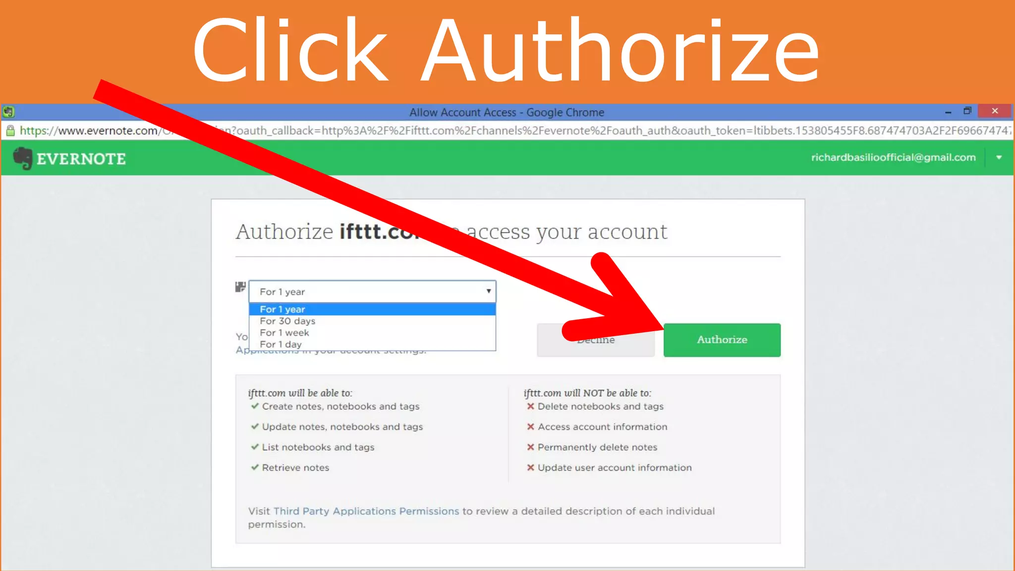 Click Authorize
 