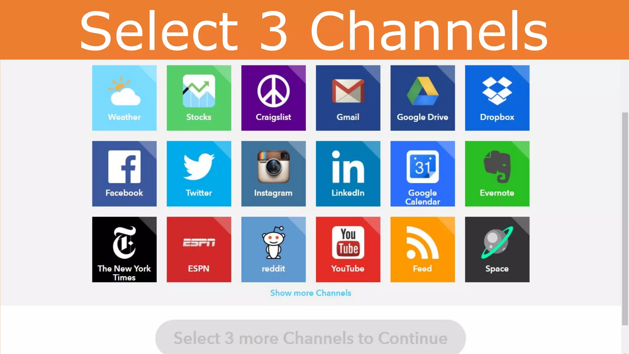Select 3 Channels
 