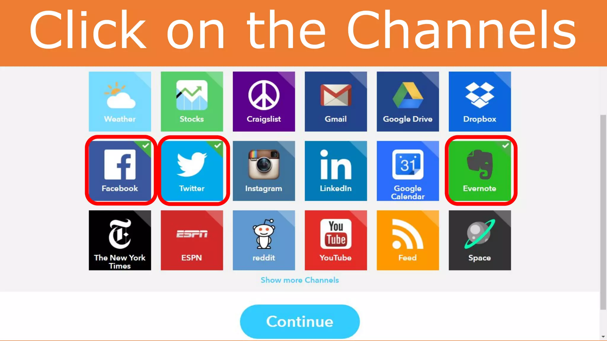 Click on the Channels
 