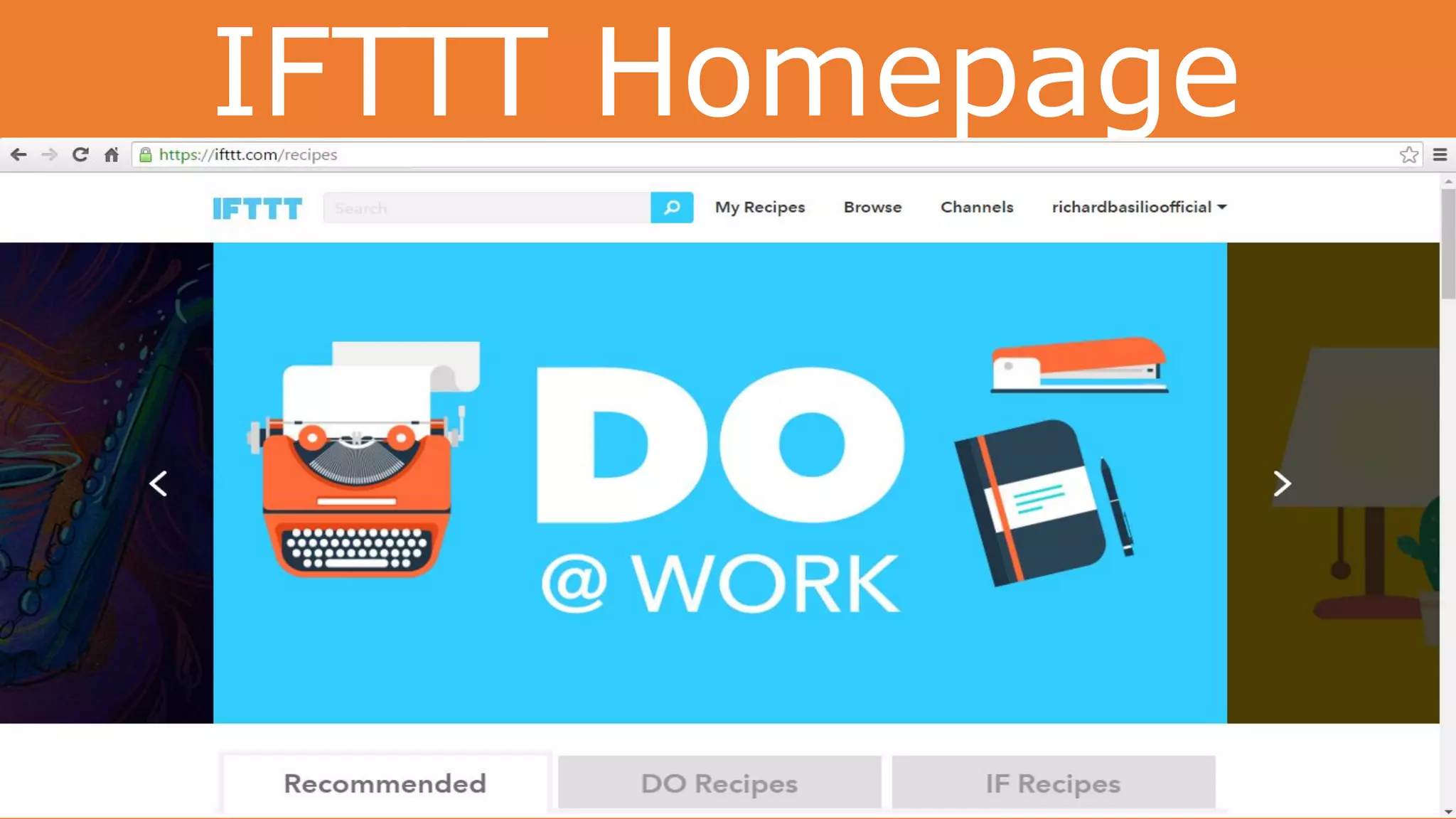 IFTTT Homepage
 