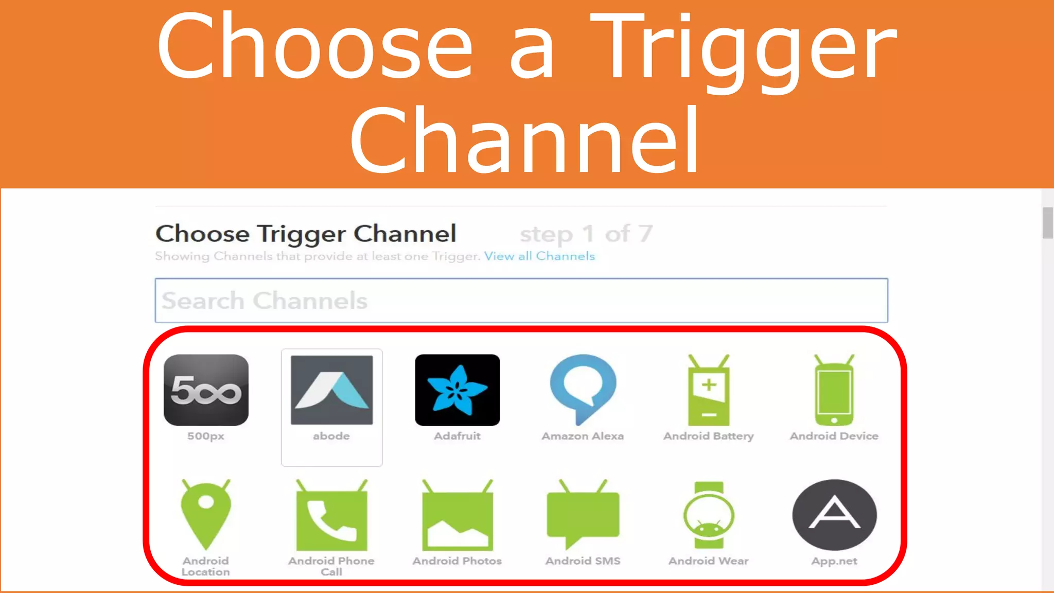 Choose a Trigger
Channel
 