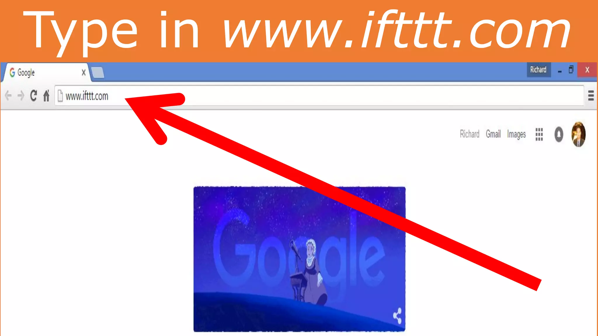 Type in www.ifttt.com
 